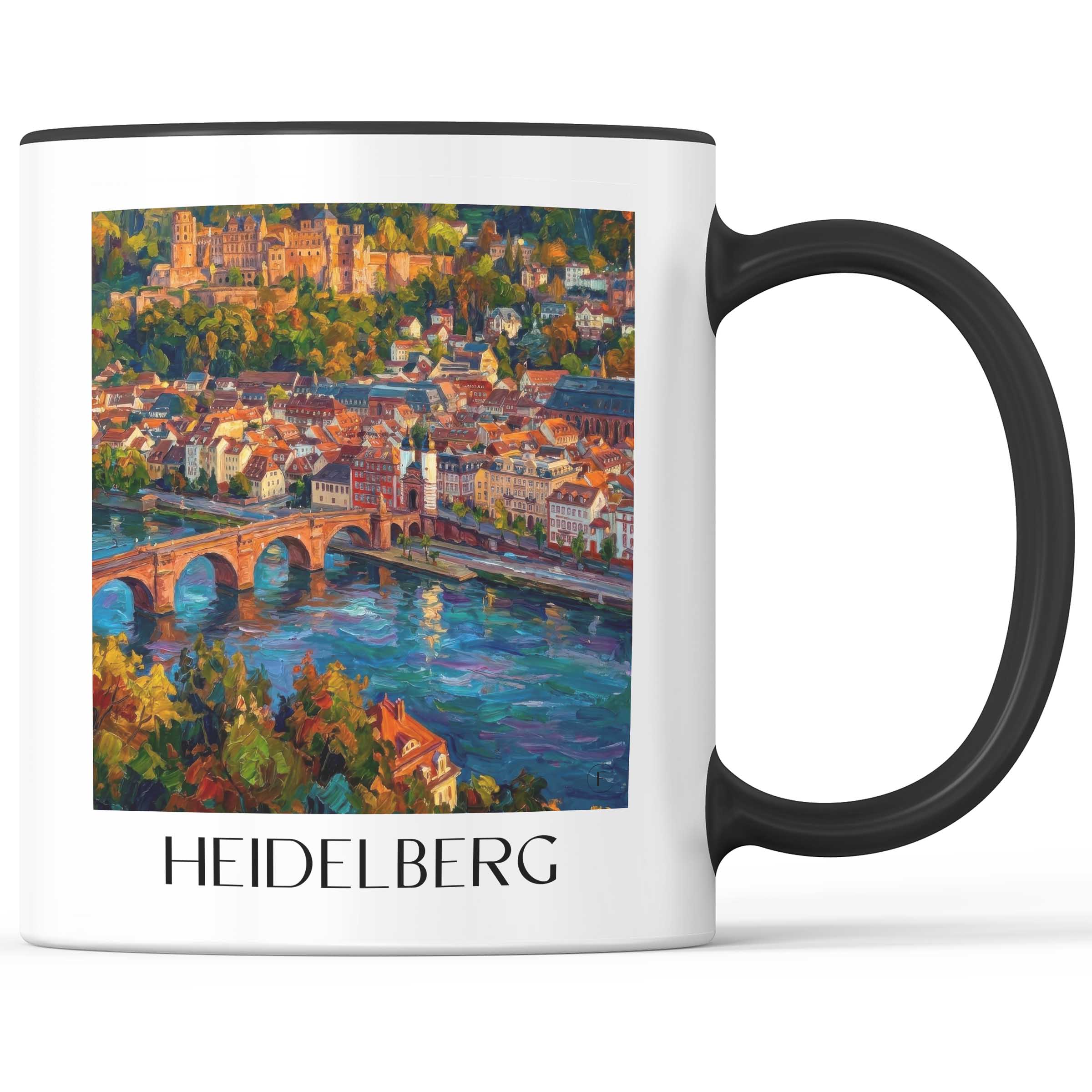 Heidelberg Kaffeebecher - Baden-Württemberg - Deutschland Becher - Kaffeetasse im Ölgemälde Stil