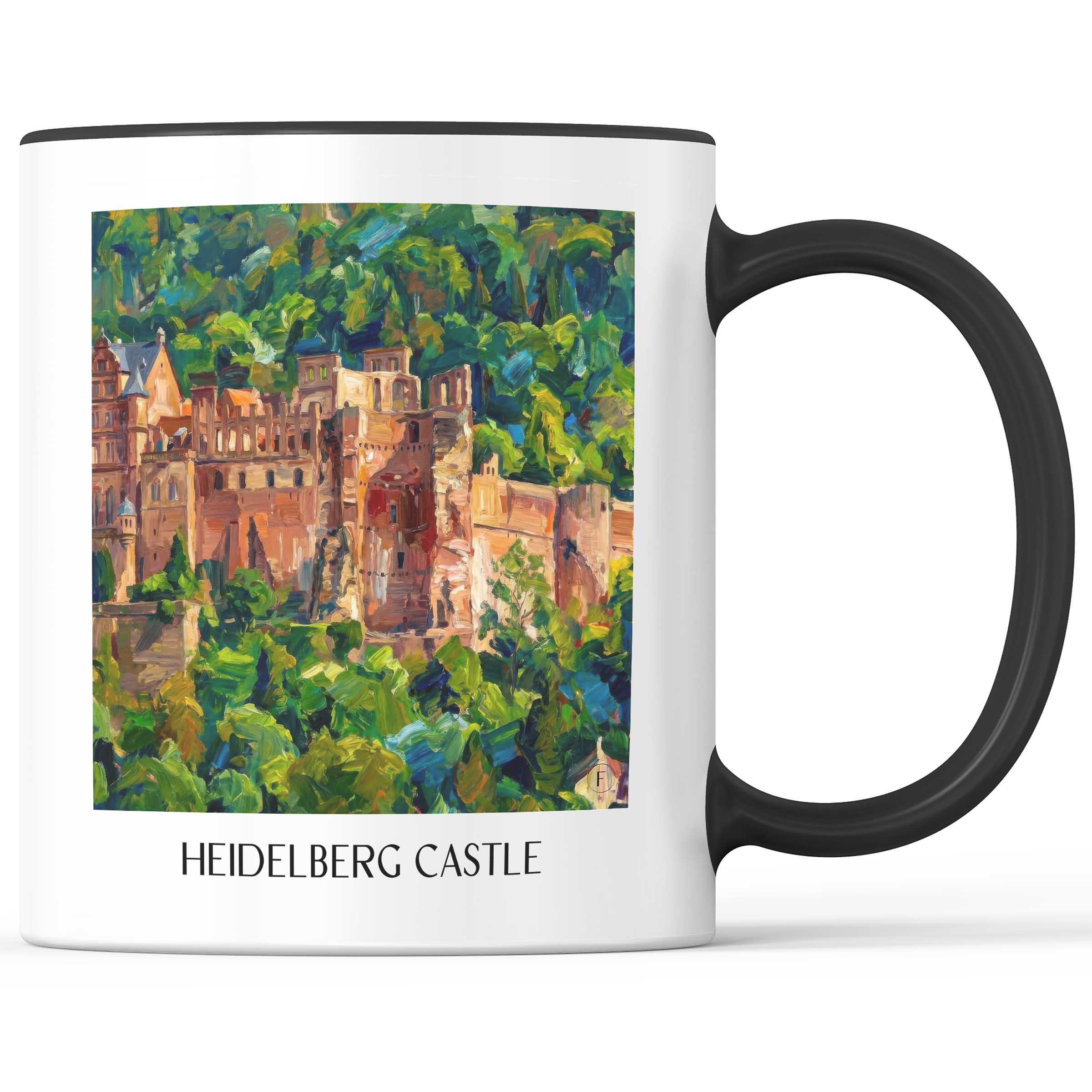 Schloss Heidelberg Kaffeebecher - Baden-Württemberg - Deutschland Becher - Kaffeetasse im Ölgemälde Stil