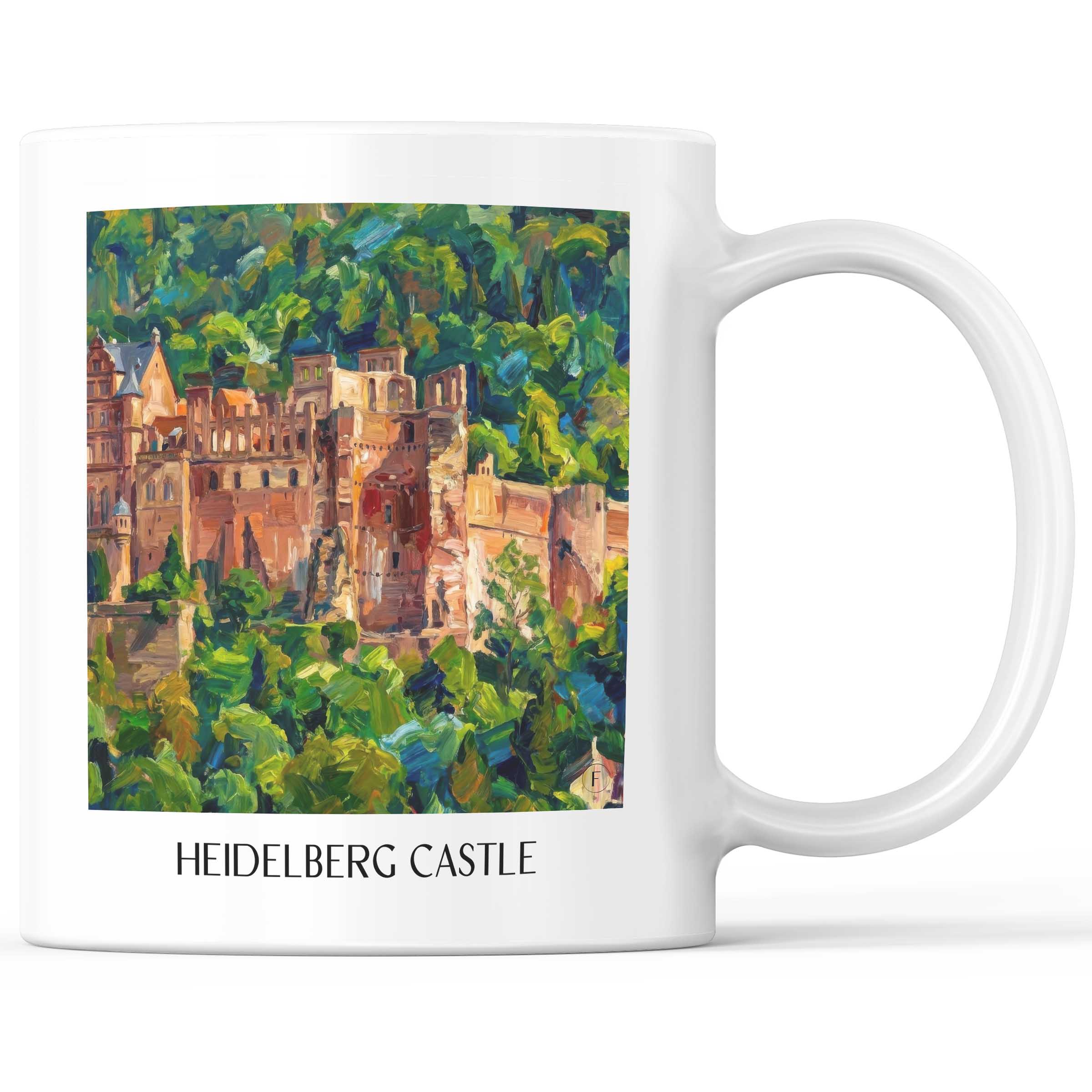 Schloss Heidelberg Kaffeebecher - Baden-Württemberg - Deutschland Becher - Kaffeetasse im Ölgemälde Stil
