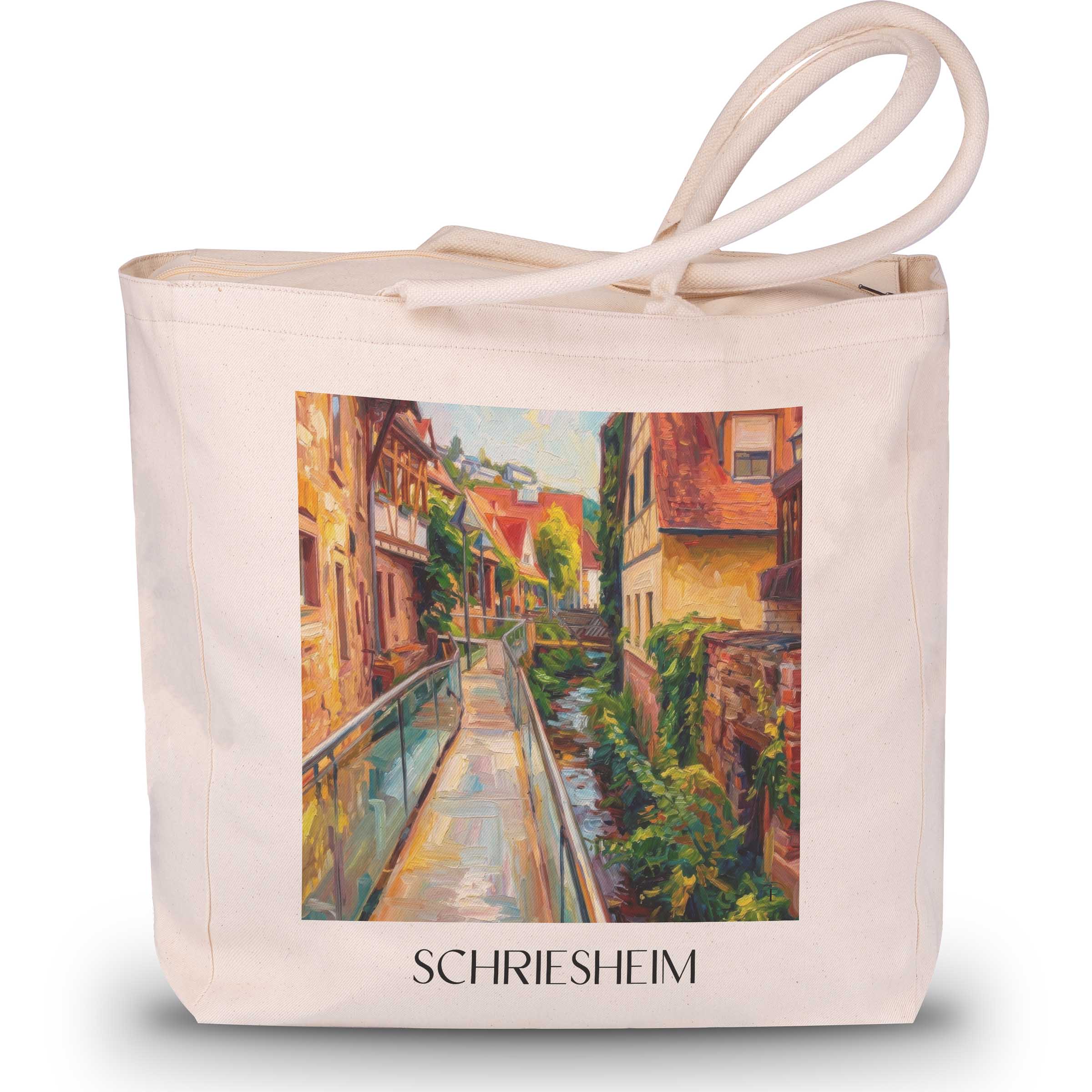 schriesheim-odenwald-deutschland-einkaufstasche-oil-painting-oelgemaelde