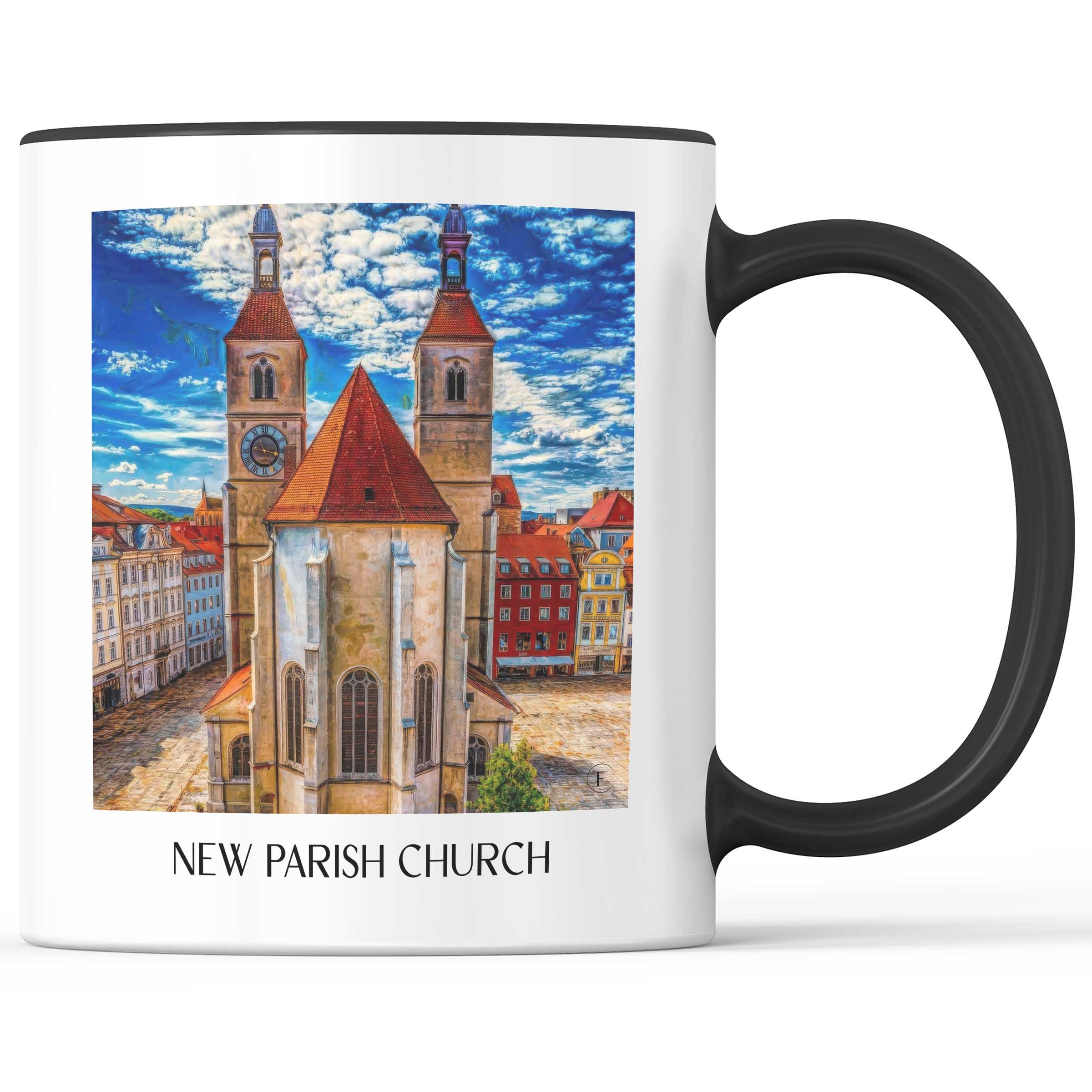 Neupfarrkirche Kaffeebecher - Regensburg - Deutschland Becher - Kaffeetasse im Ölgemälde Stil