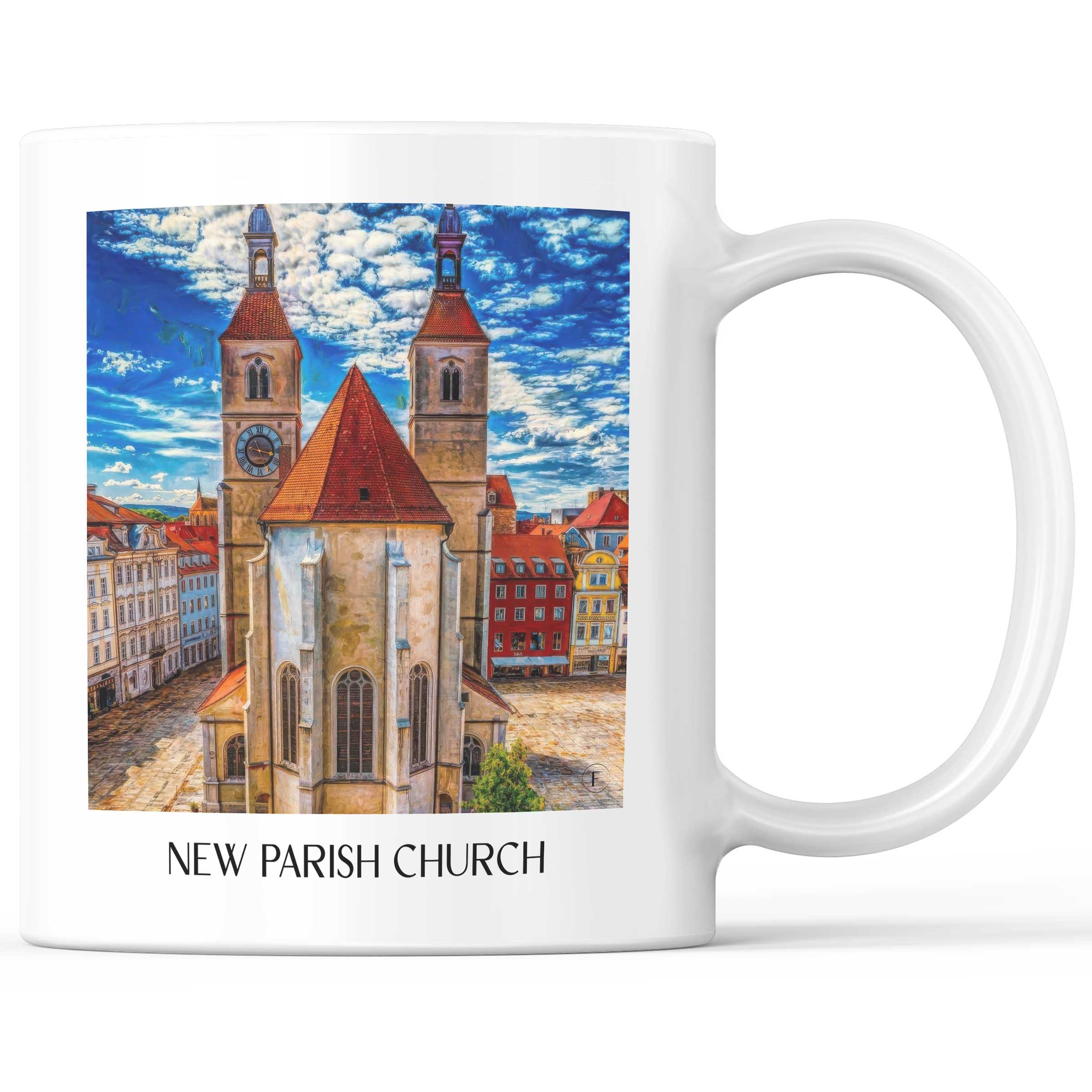 Neupfarrkirche Kaffeebecher - Regensburg - Deutschland Becher - Kaffeetasse im Ölgemälde Stil