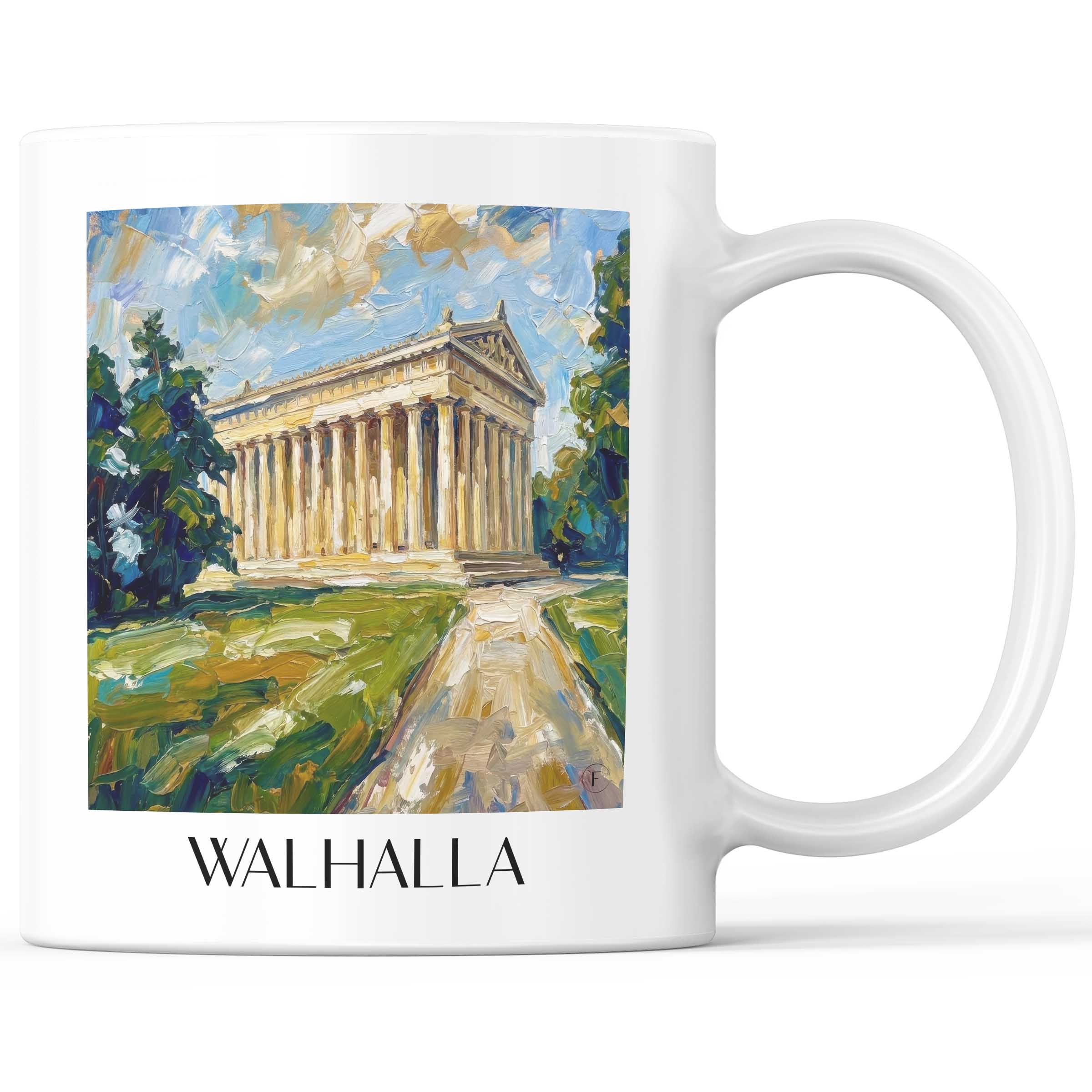 Walhalla Kaffeebecher - Regensburg - Deutschland Becher - Kaffeetasse im ĂlgemĂ€lde Stil