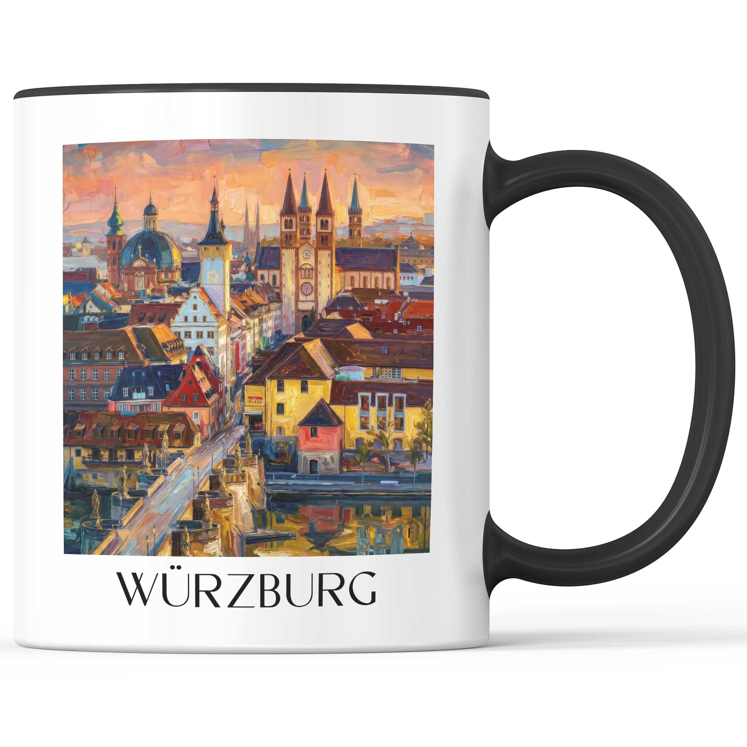Würzburg Kaffeebecher - Franken - Deutschland Becher - Kaffeetasse im Ölgemälde Stil