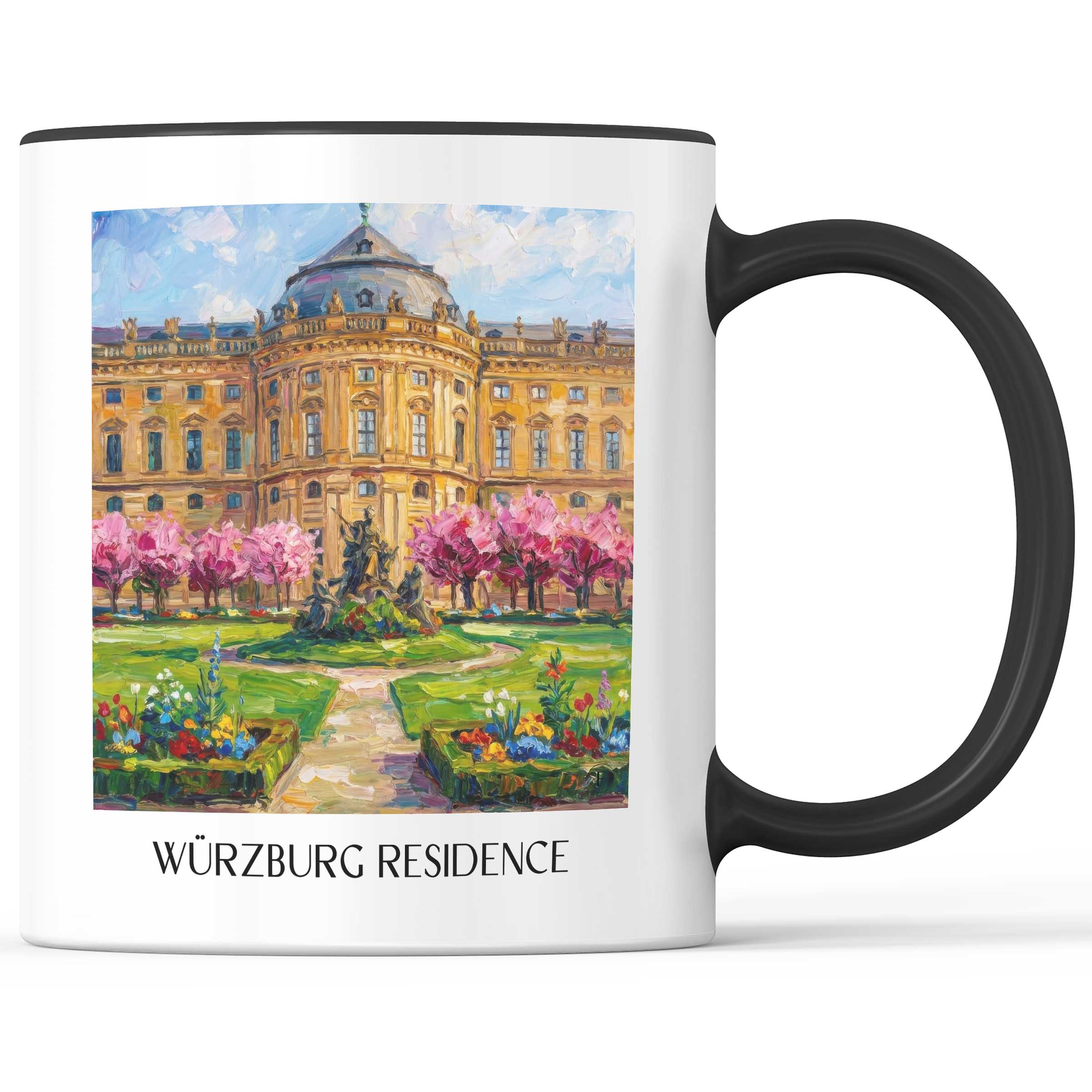Residenz Würzburg Kaffeebecher - Franken - Deutschland Becher - Kaffeetasse im Ölgemälde Stil