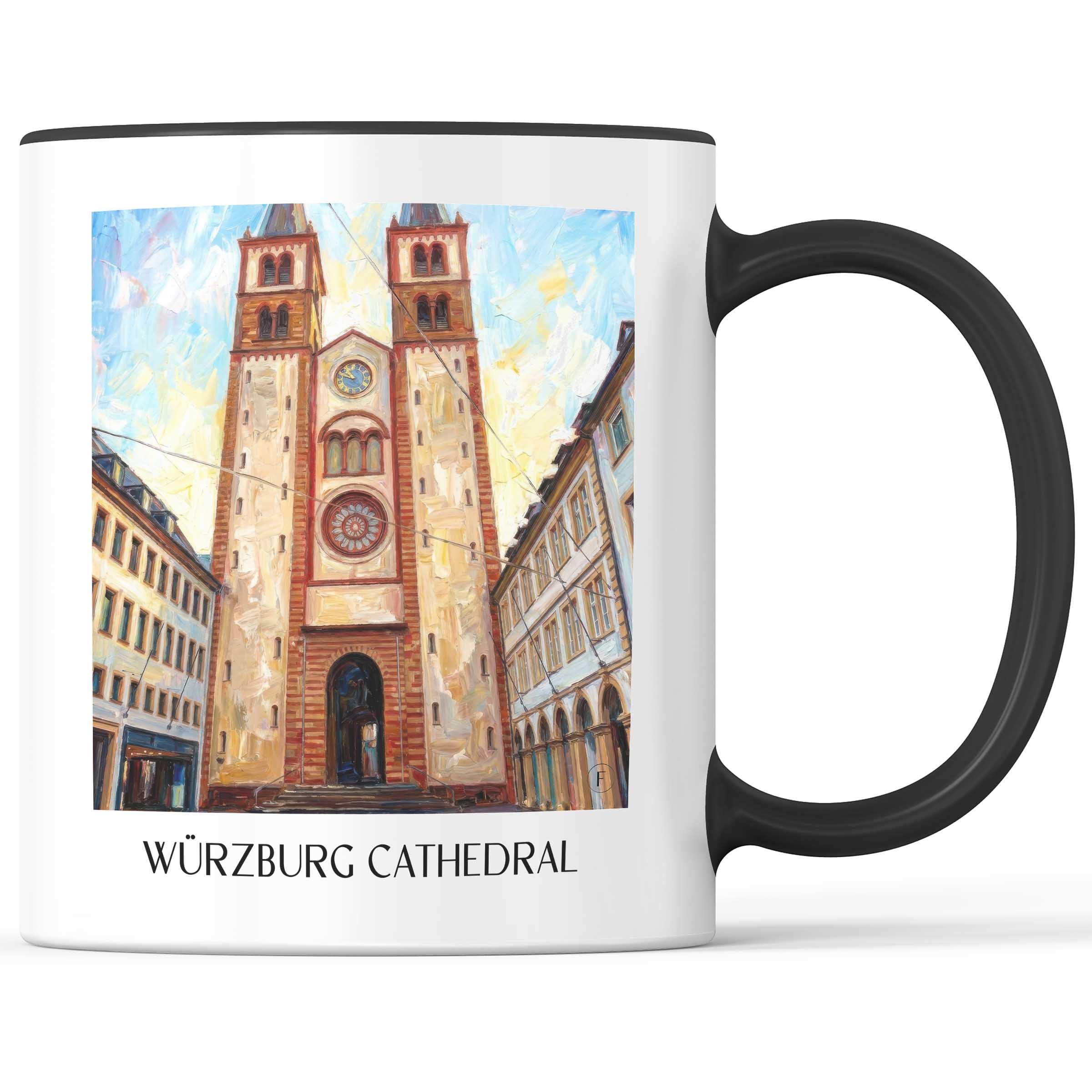 Würzburger Dom Kaffeebecher - Franken - Deutschland Becher - Kaffeetasse im Ölgemälde Stil
