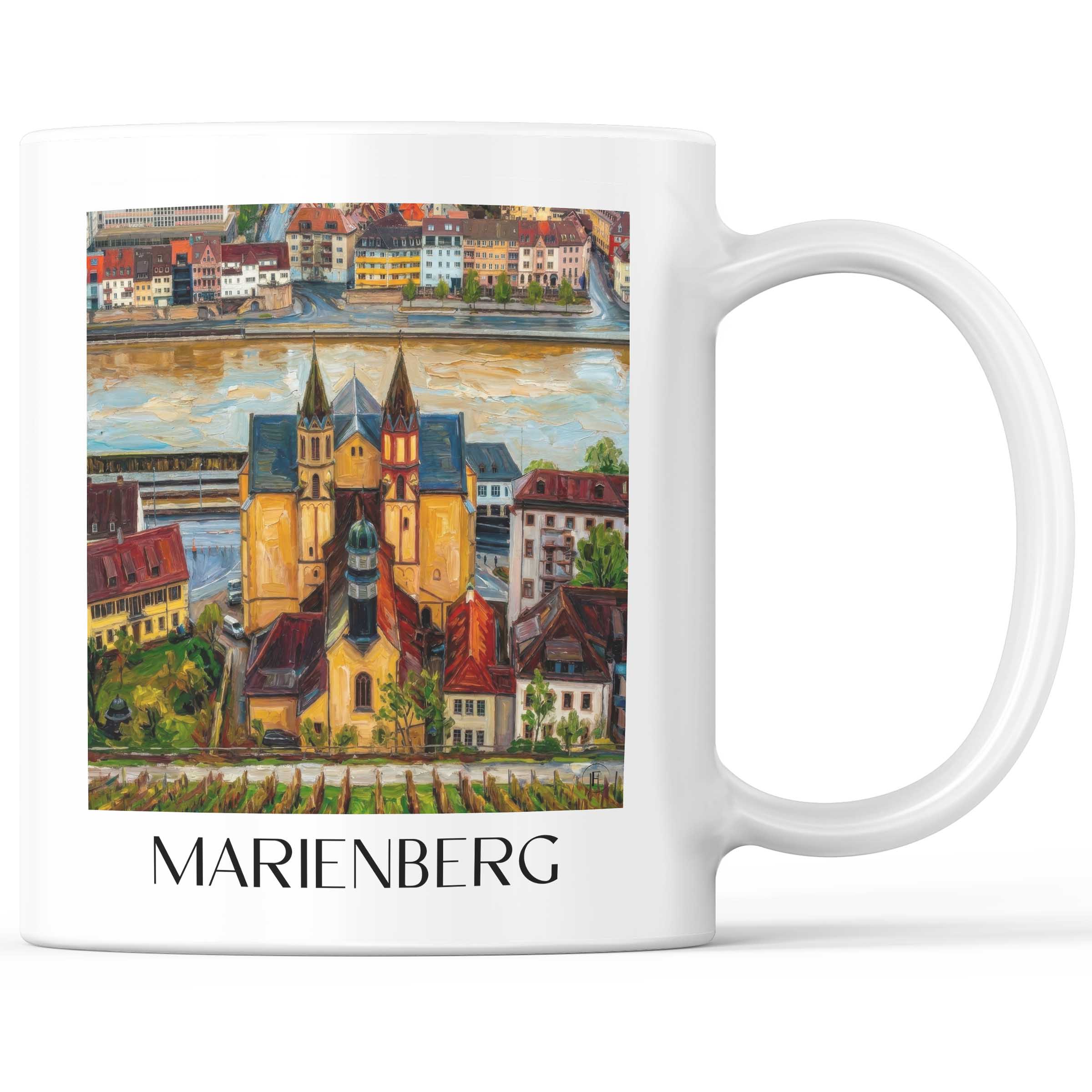Marienberg Kaffeebecher - Würzburg - Deutschland Becher - Kaffeetasse im Ölgemälde Stil