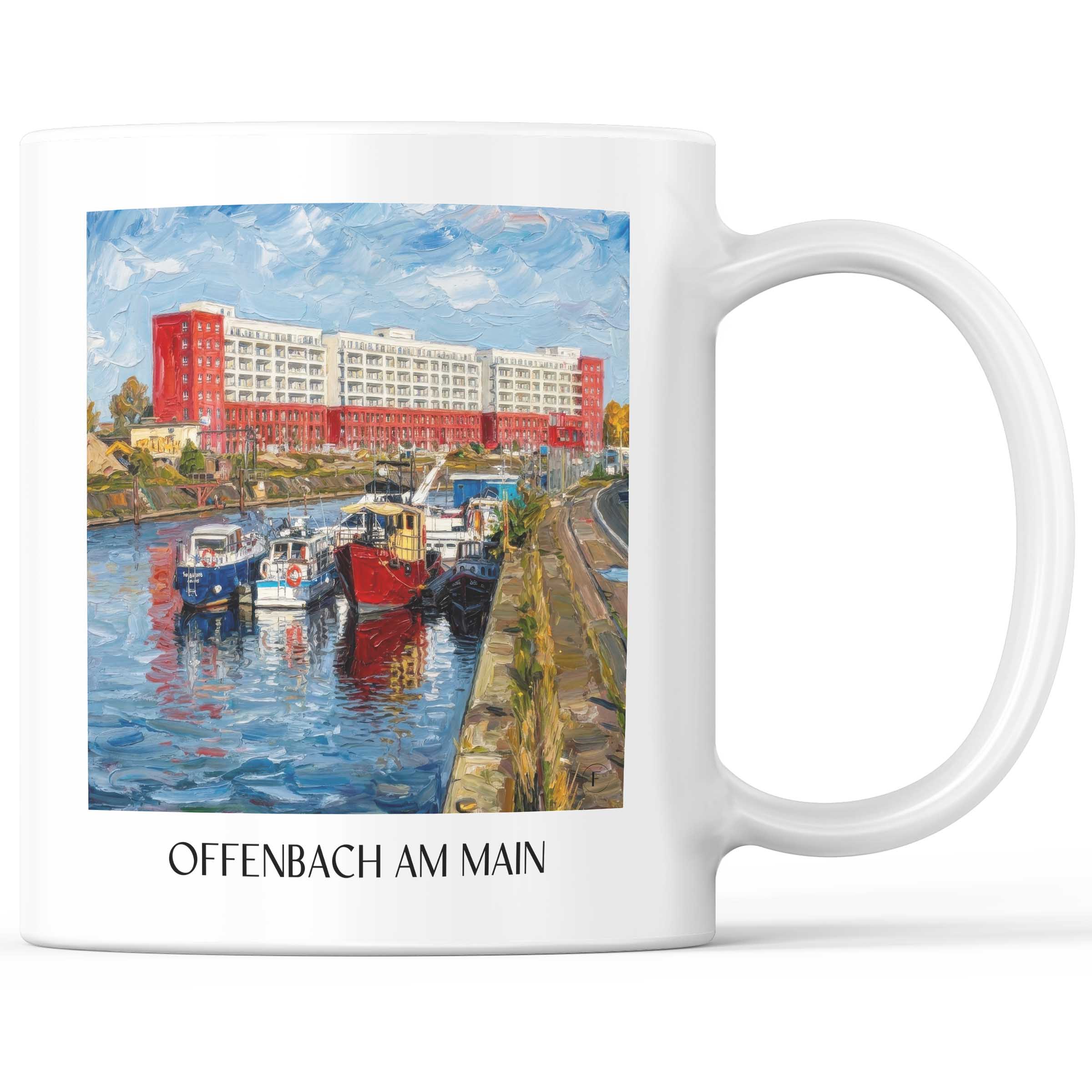 Offenbach am Main Kaffeebecher - Hessen - Deutschland Becher - Kaffeetasse im Ölgemälde Stil