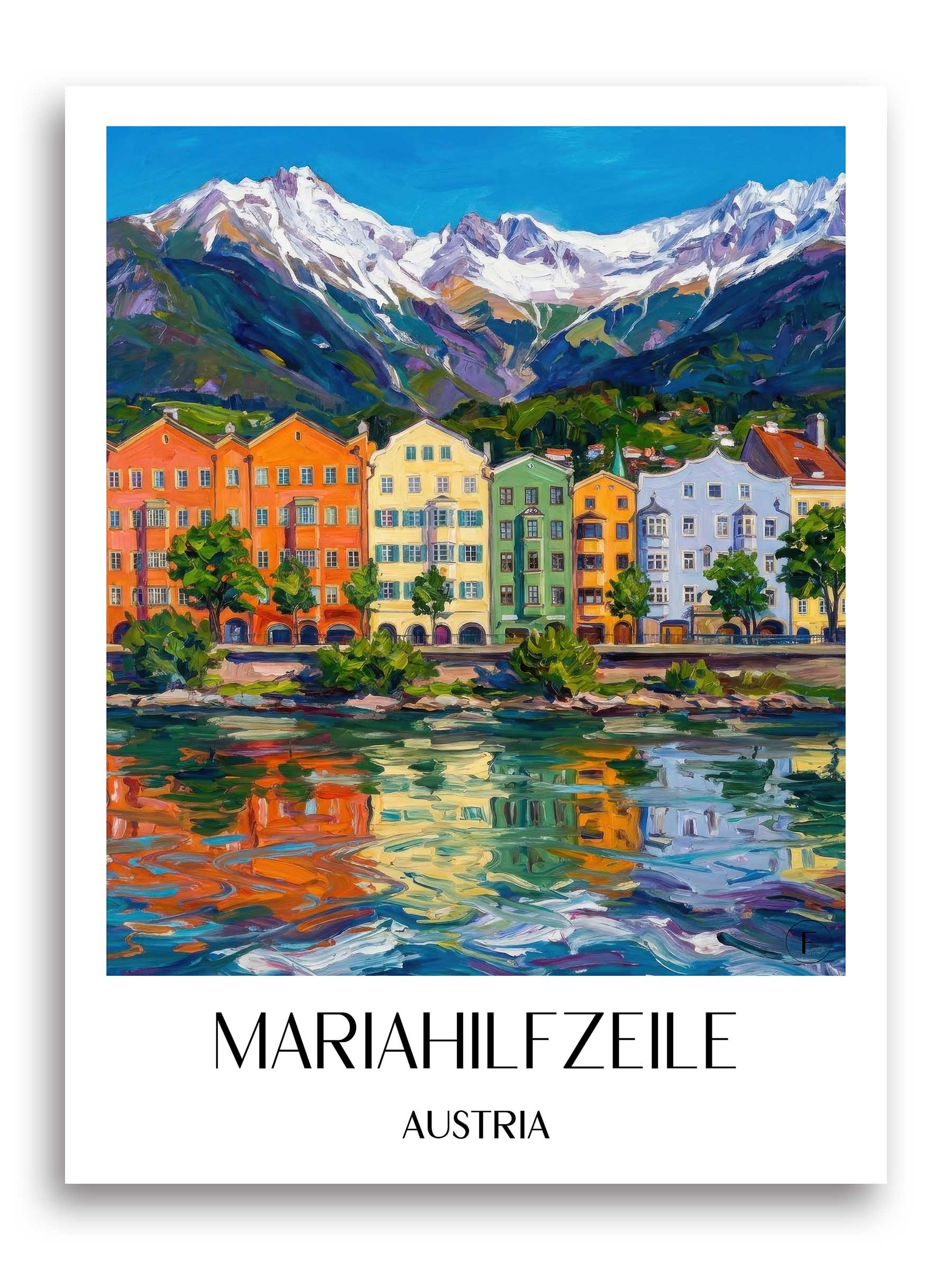 Mariahilfzeile Poster - Innsbruck - Österreich Kunstdruck - Ölgemälde von A4 bis A1
