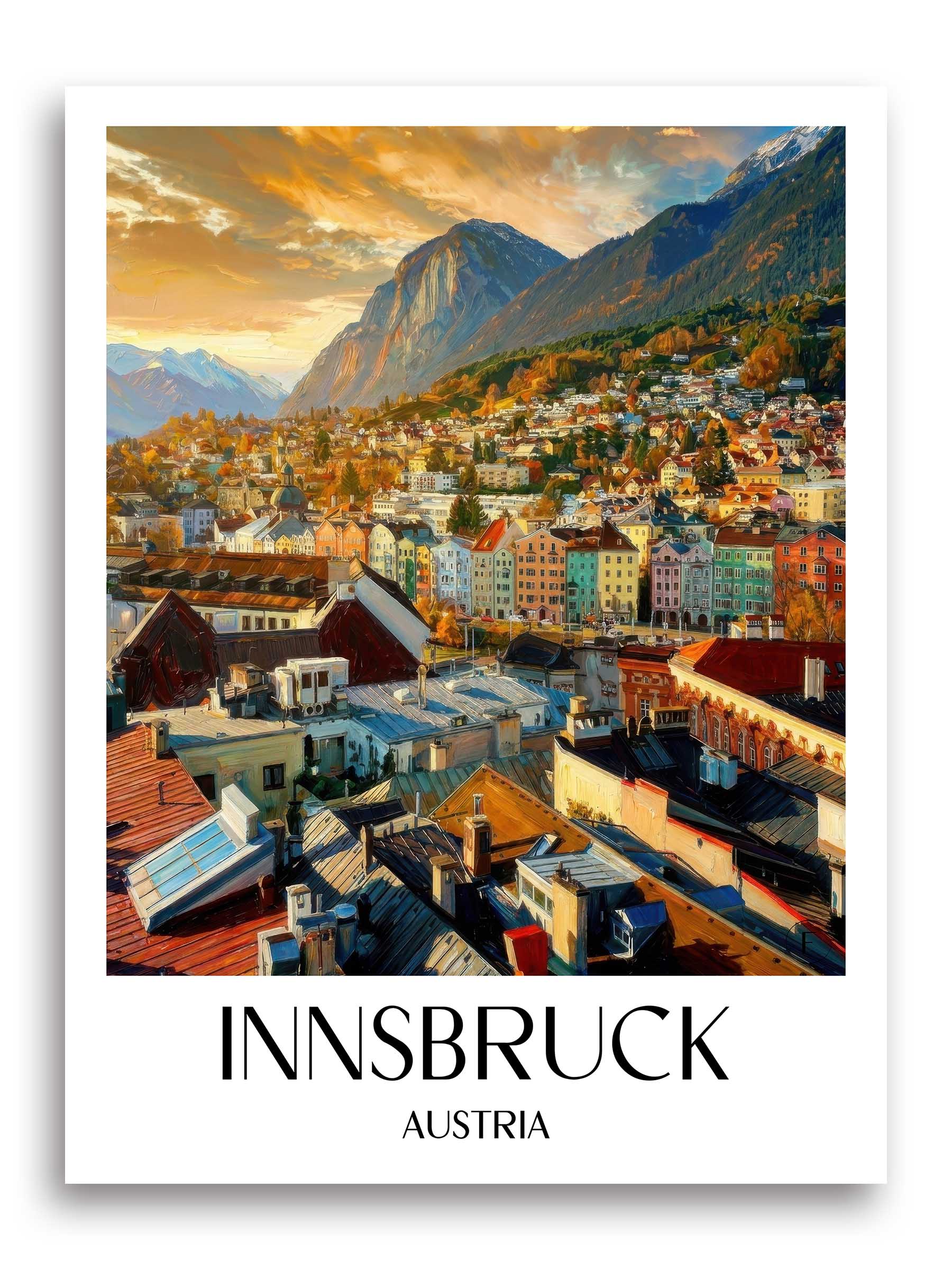 Innsbruck Poster - Österreich - Österreich Kunstdruck - Ölgemälde von A4 bis A1