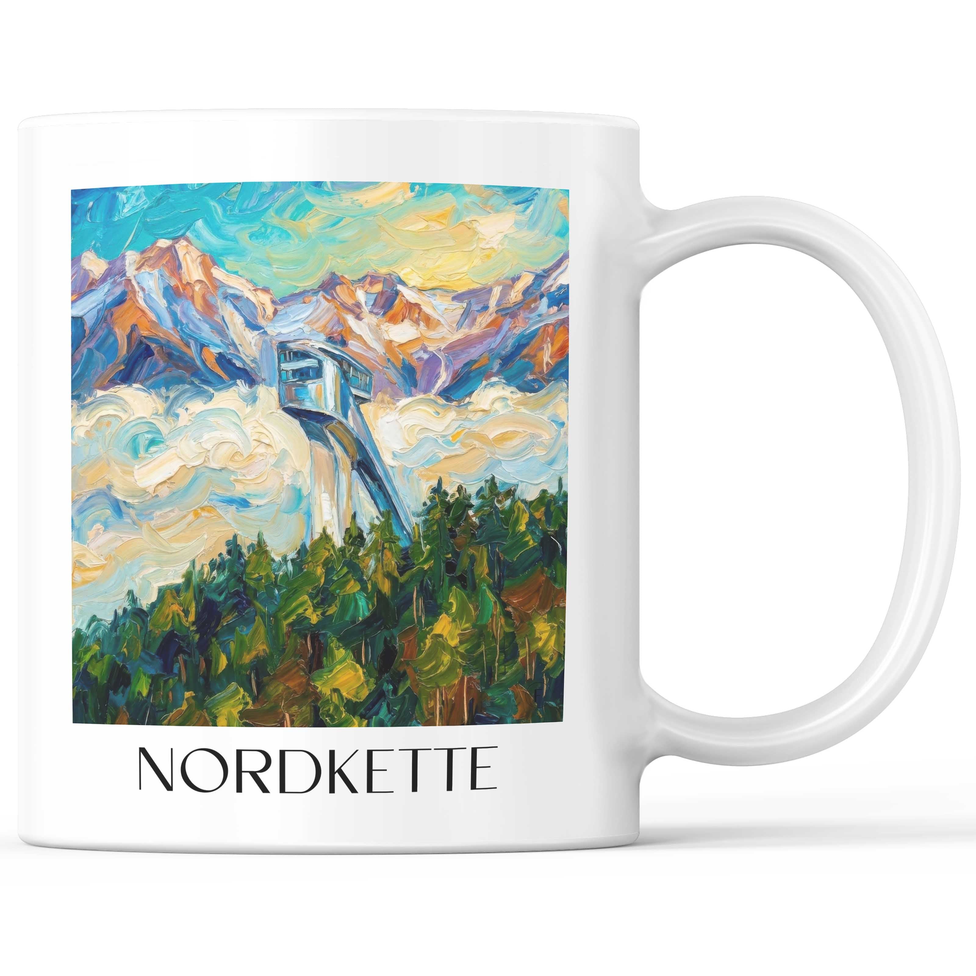 Nordkette Kaffeebecher - Innsbruck - Österreich Becher - Kaffeetasse im Ölgemälde Stil