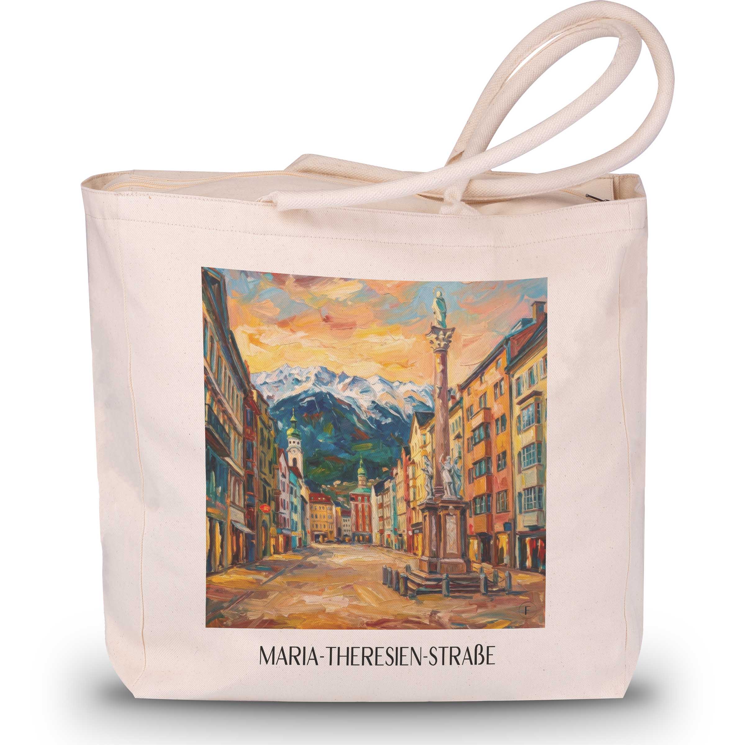 Maria-Theresien-Straße Shopping Tasche - Innsbruck - Österreich Tote Bag - Einkaufstasche im Ölgemälde Stil