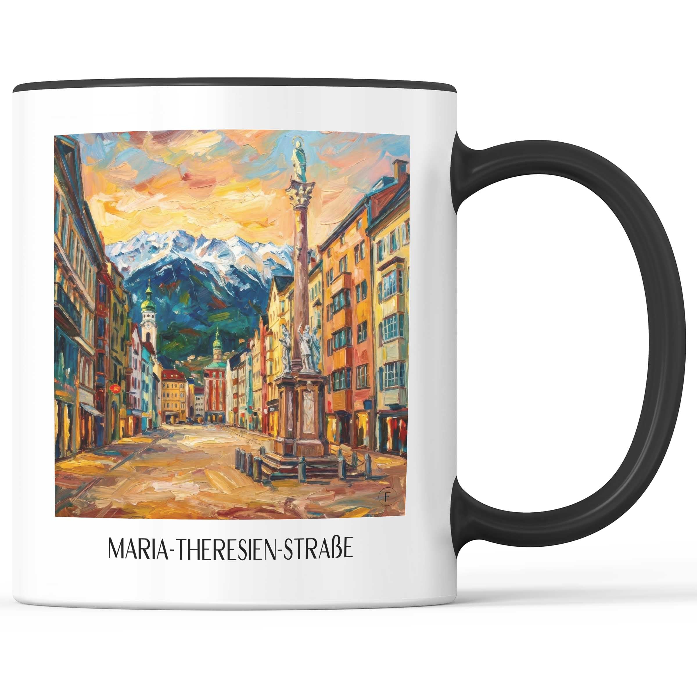 Maria-Theresien-Straße Kaffeebecher - Innsbruck - Österreich Becher - Kaffeetasse im Ölgemälde Stil