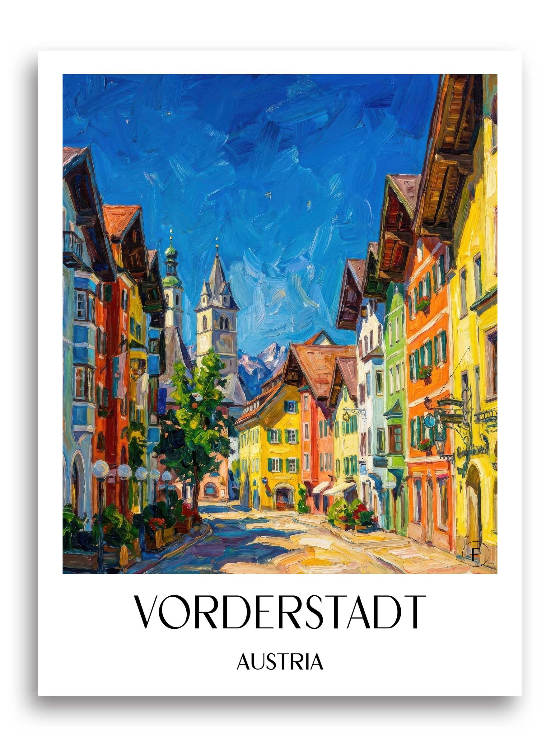 Vorderstadt Poster - Kitzbühel - Österreich Kunstdruck - Ölgemälde von A4 bis A1