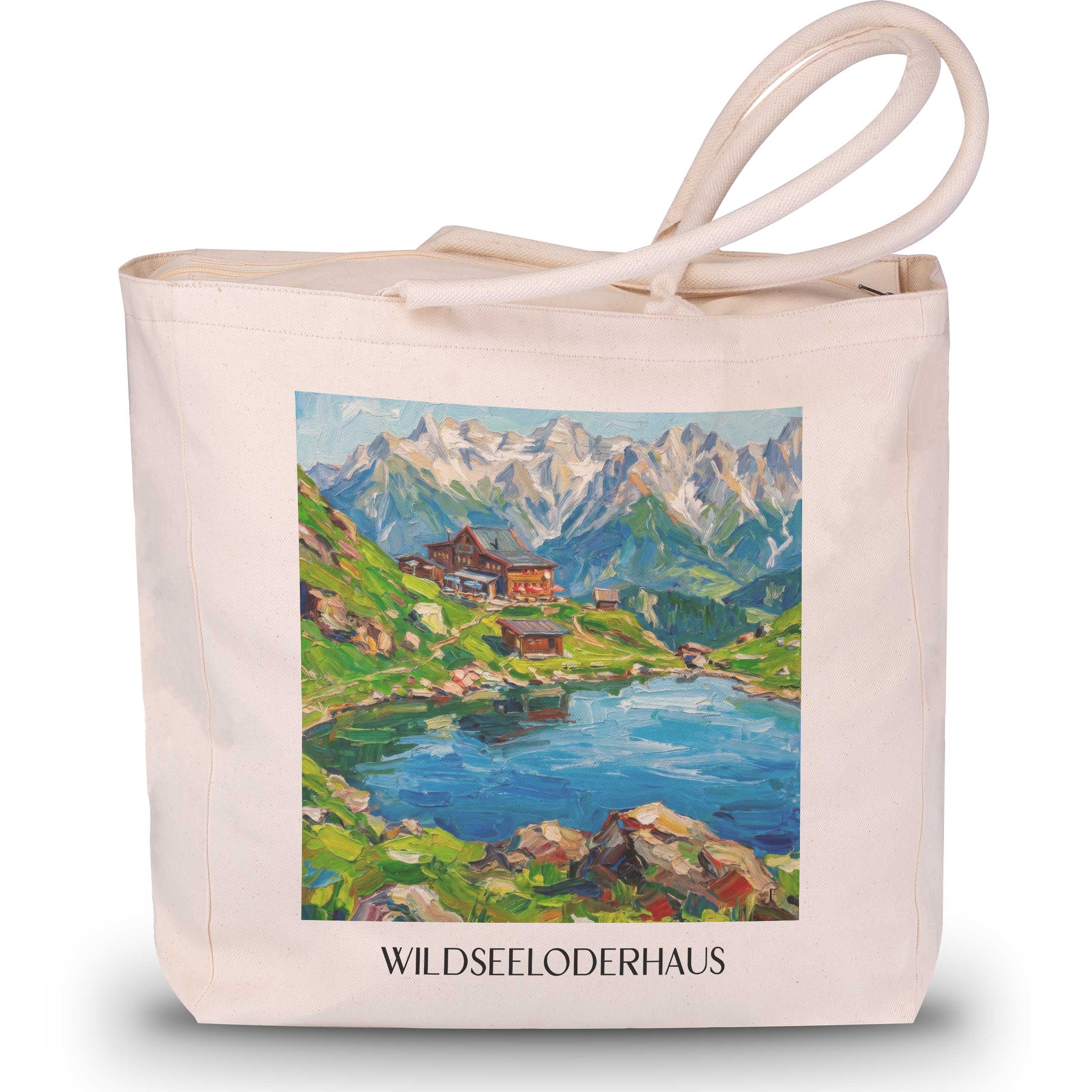 Wildseeloderhaus Shopping Tasche - Kitzbüheler Alpen - Österreich Tote Bag - Einkaufstasche im Ölgemälde Stil
