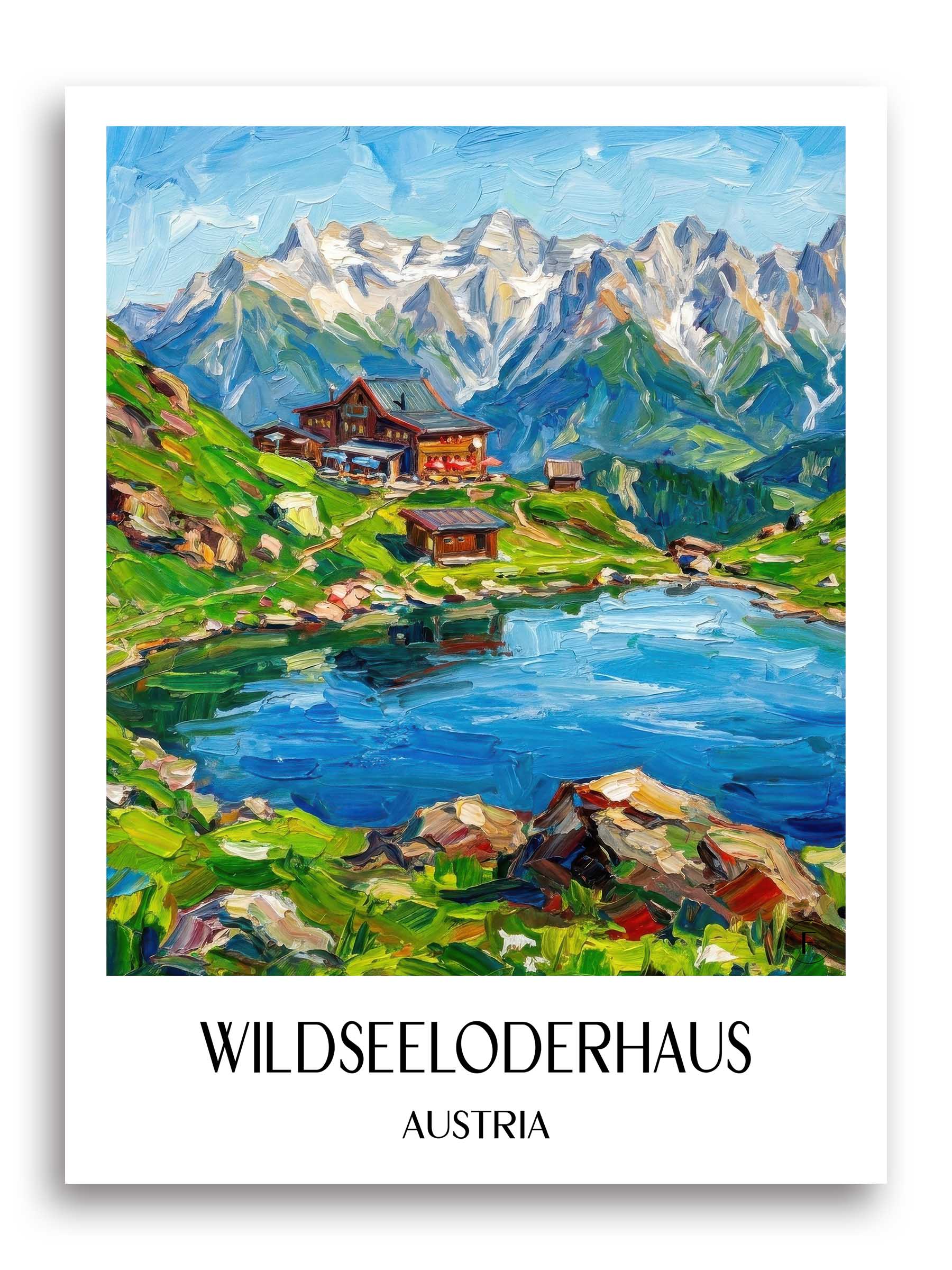 Wildseeloderhaus Poster - Kitzbüheler Alpen - Österreich Kunstdruck - Ölgemälde von A4 bis A1