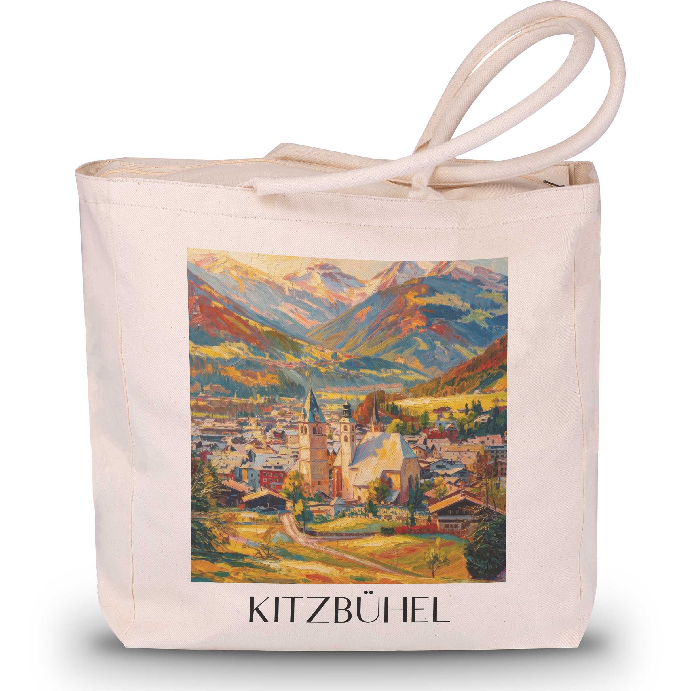 kitzbühel-österreich-österreich-einkaufstasche-oil-painting-oelgemaelde