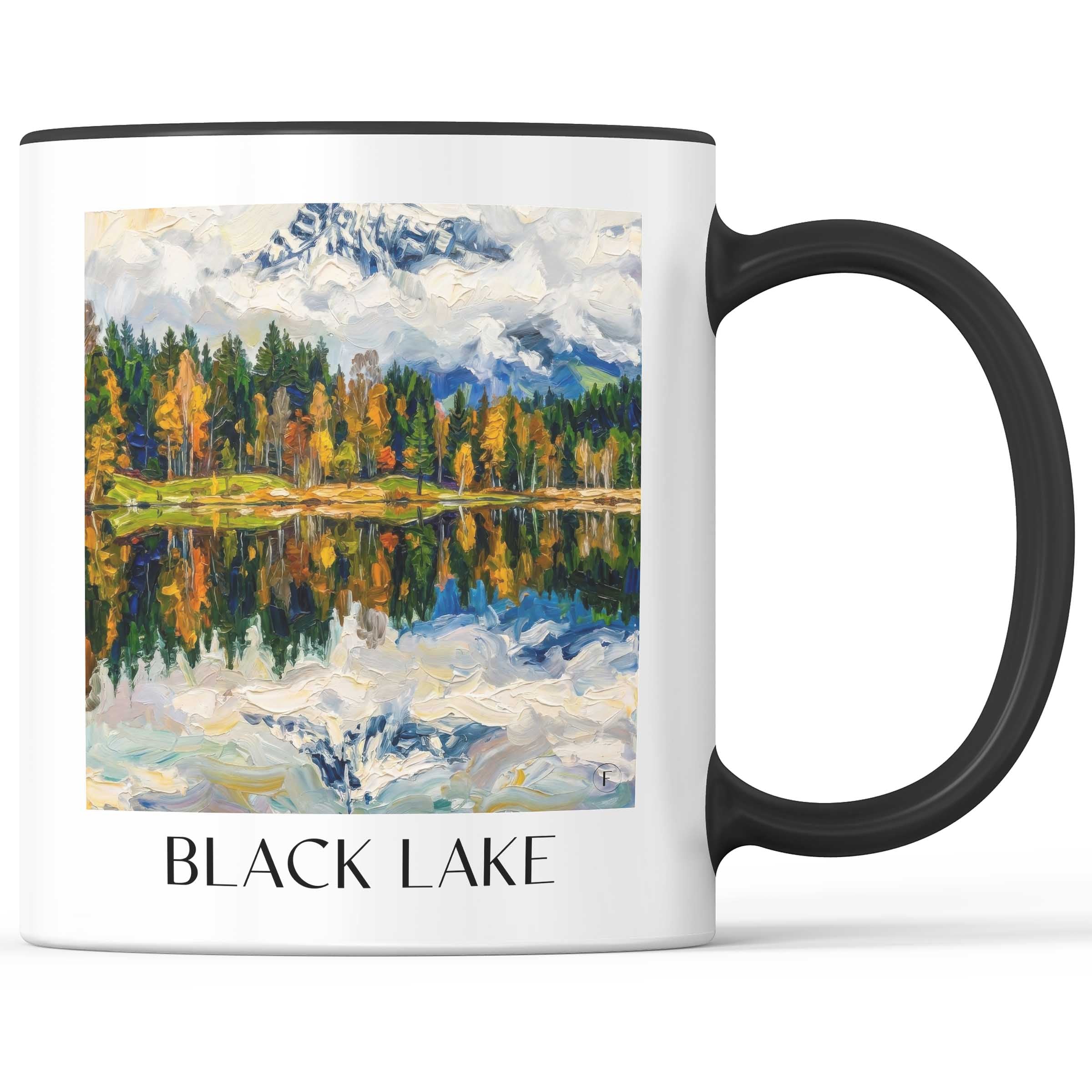 Schwarzsee Kaffeebecher - Kitzbühel - Österreich Becher - Kaffeetasse im Ölgemälde Stil