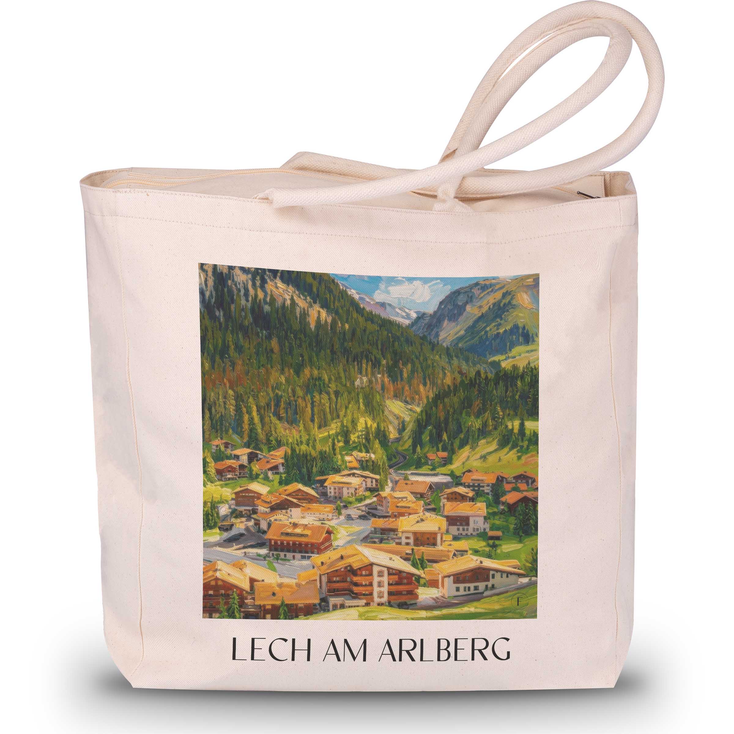 lech-am-arlberg-österreich-österreich-einkaufstasche-oil-painting-oelgemaelde