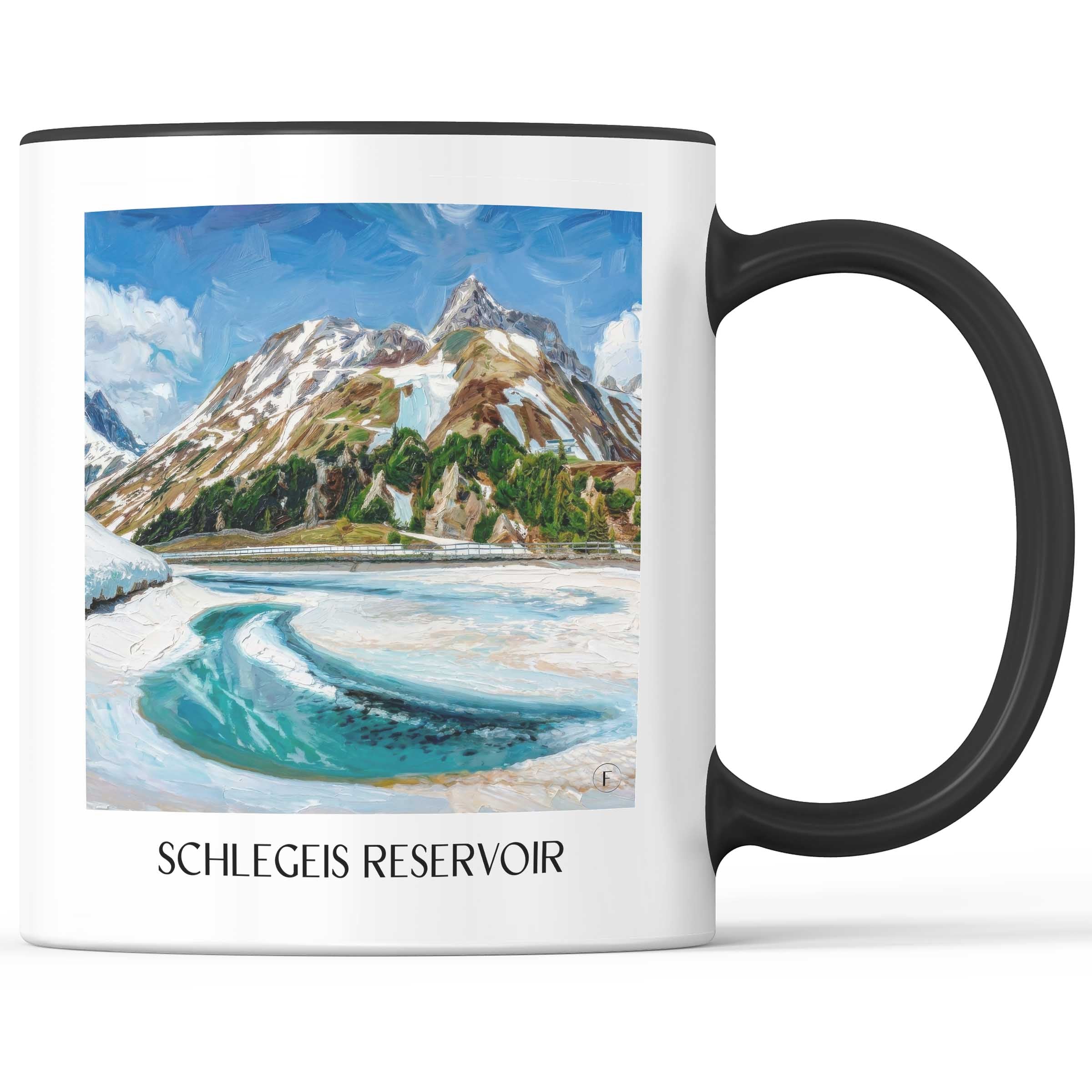 Schlegeisspeicher Kaffeebecher - Lech am Arlberg - Österreich Becher - Kaffeetasse im Ölgemälde Stil