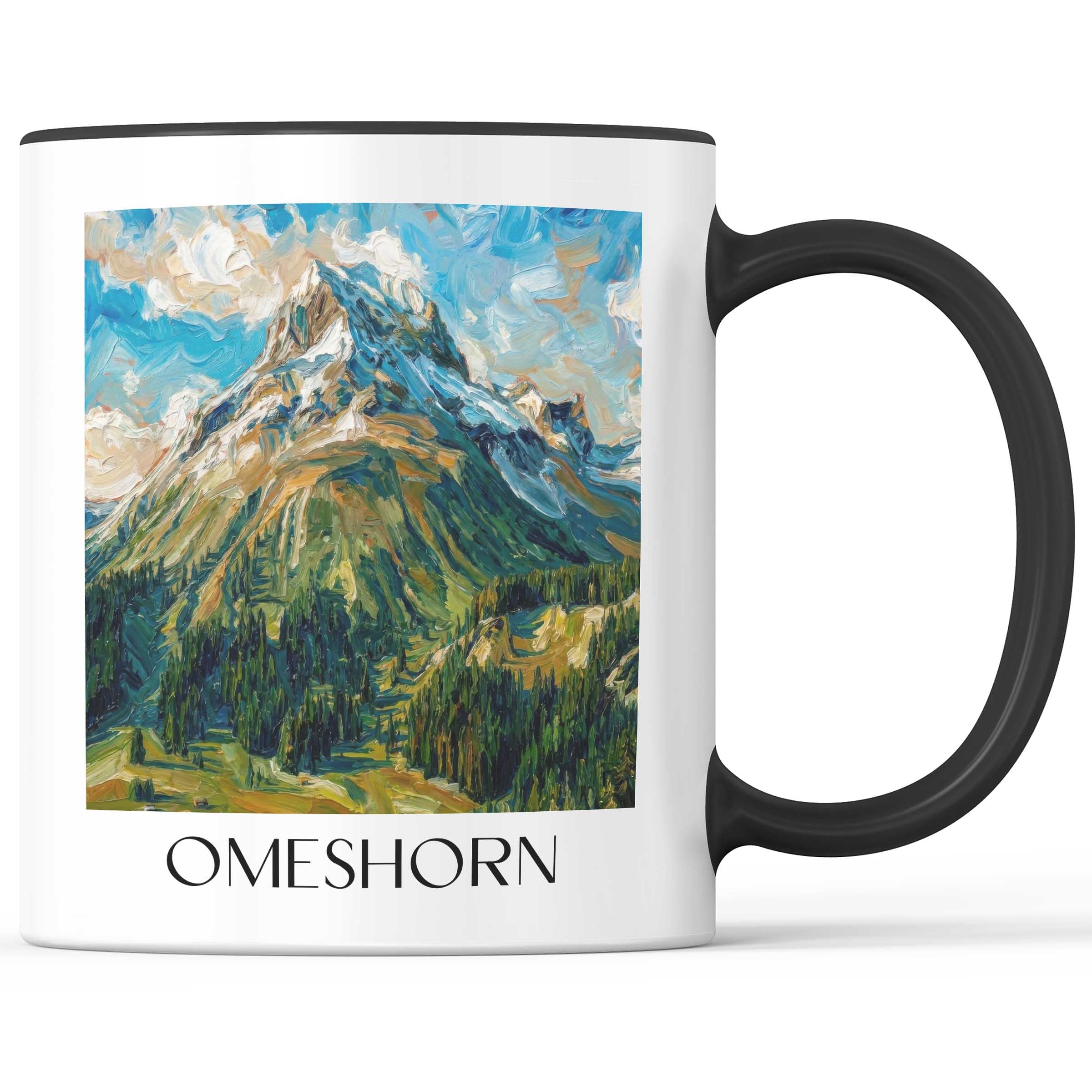 Omeshorn Kaffeebecher - Lech am Arlberg - Österreich Becher - Kaffeetasse im Ölgemälde Stil