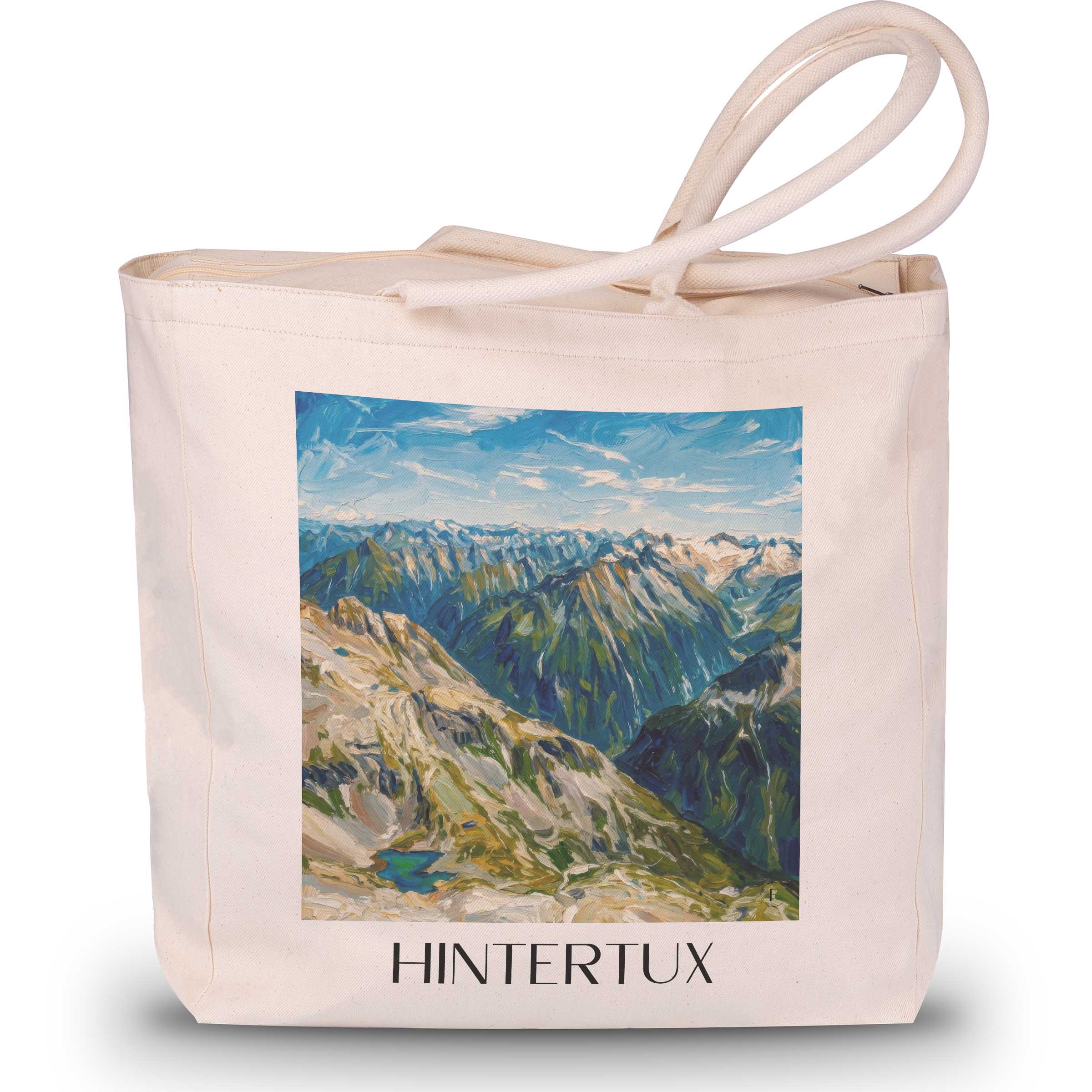 hintertux-zillertal-österreich-einkaufstasche-oil-painting-oelgemaelde