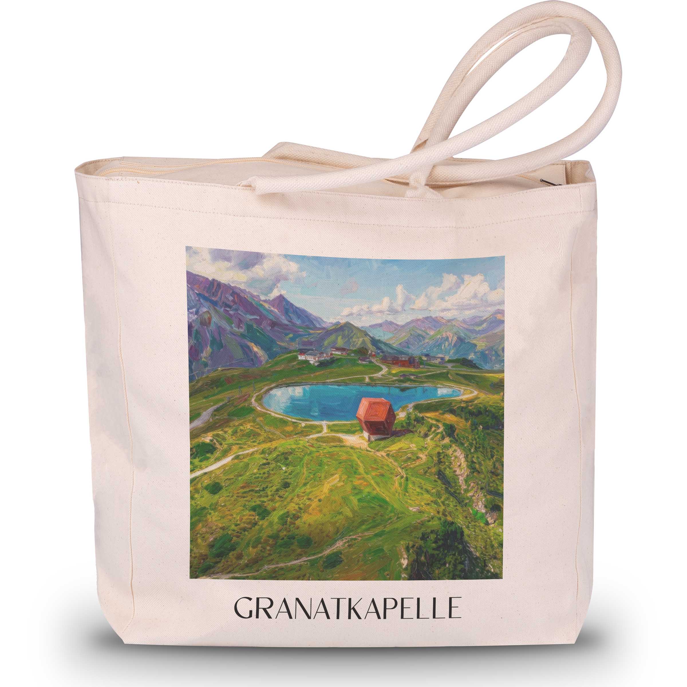 Granatkapelle Shopping Tasche - Penkenjoch - Österreich Tote Bag - Einkaufstasche im Ölgemälde Stil