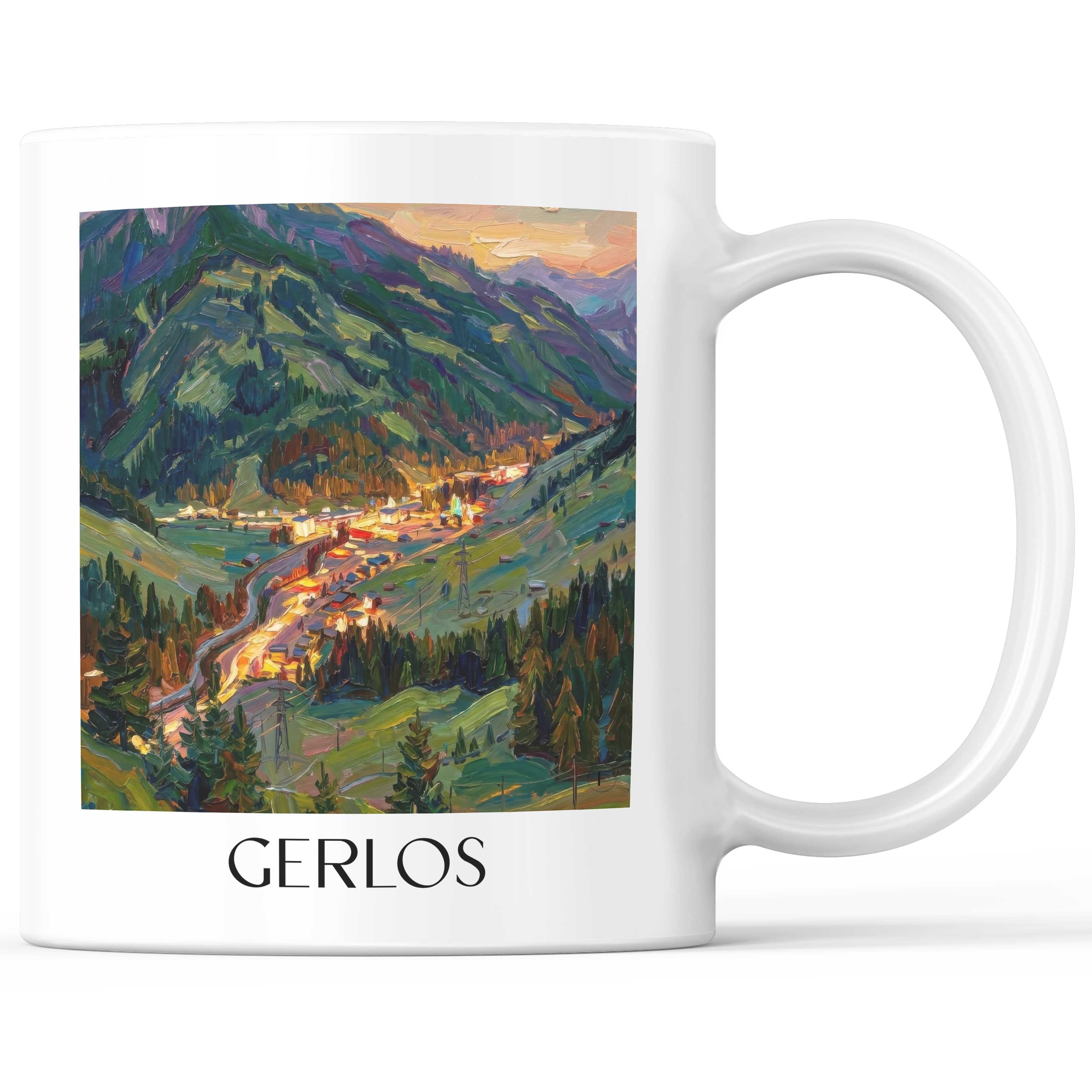 Gerlos Kaffeebecher - Tirol - Österreich Becher - Kaffeetasse im Ölgemälde Stil