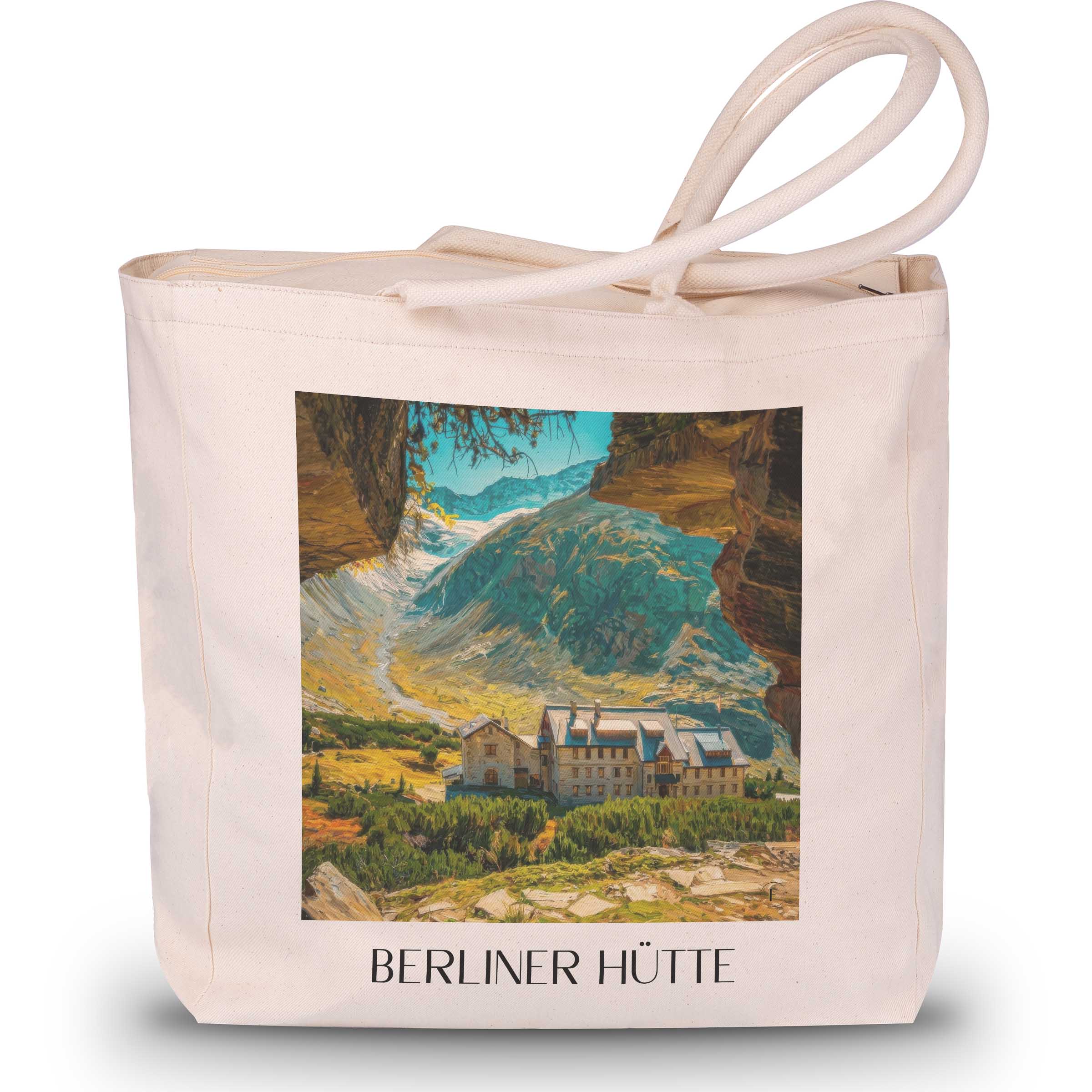 berliner-hütte-zillertaler-alpen-österreich-einkaufstasche-oil-painting-oelgemaelde