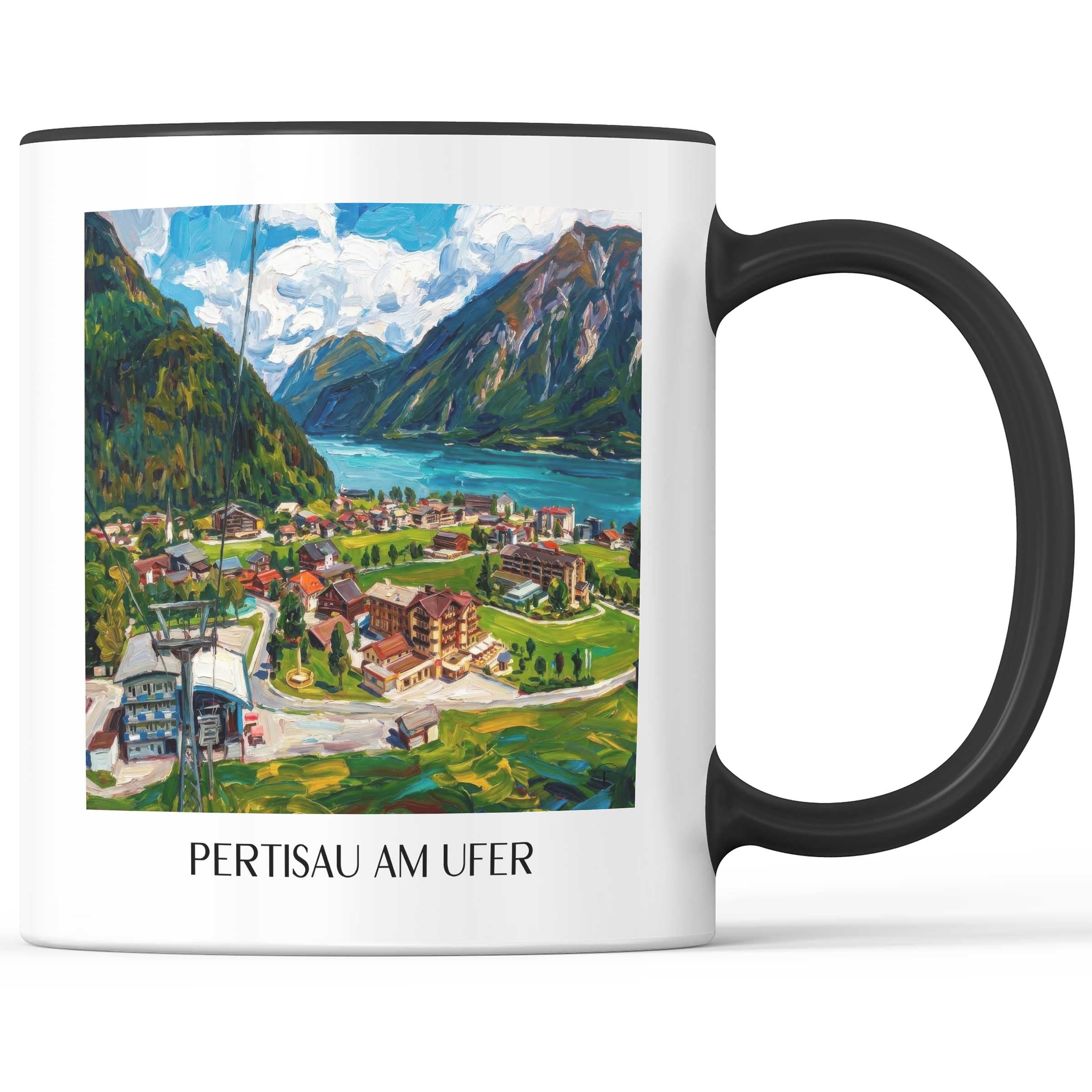 pertisau-am-ufer-achensee-österreich-kaffeebecher-oil-painting-oelgemaelde