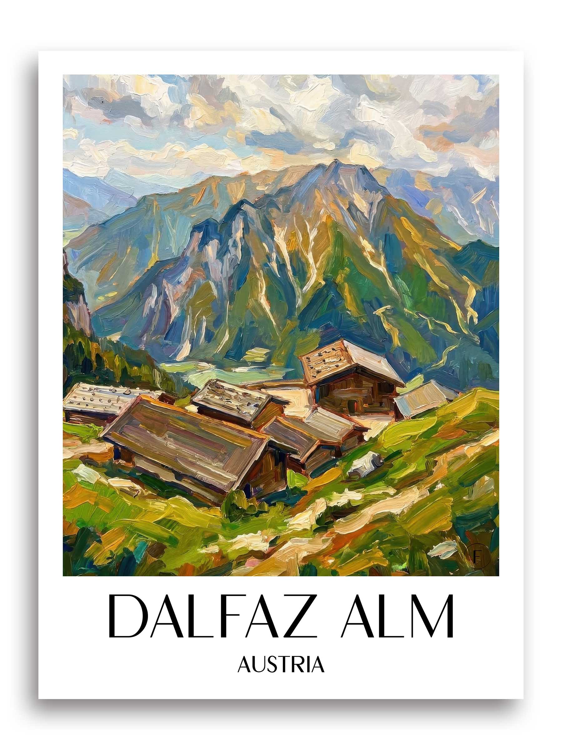 Dalfaz Alm Poster - Achensee - Österreich Kunstdruck - Ölgemälde von A4 bis A1