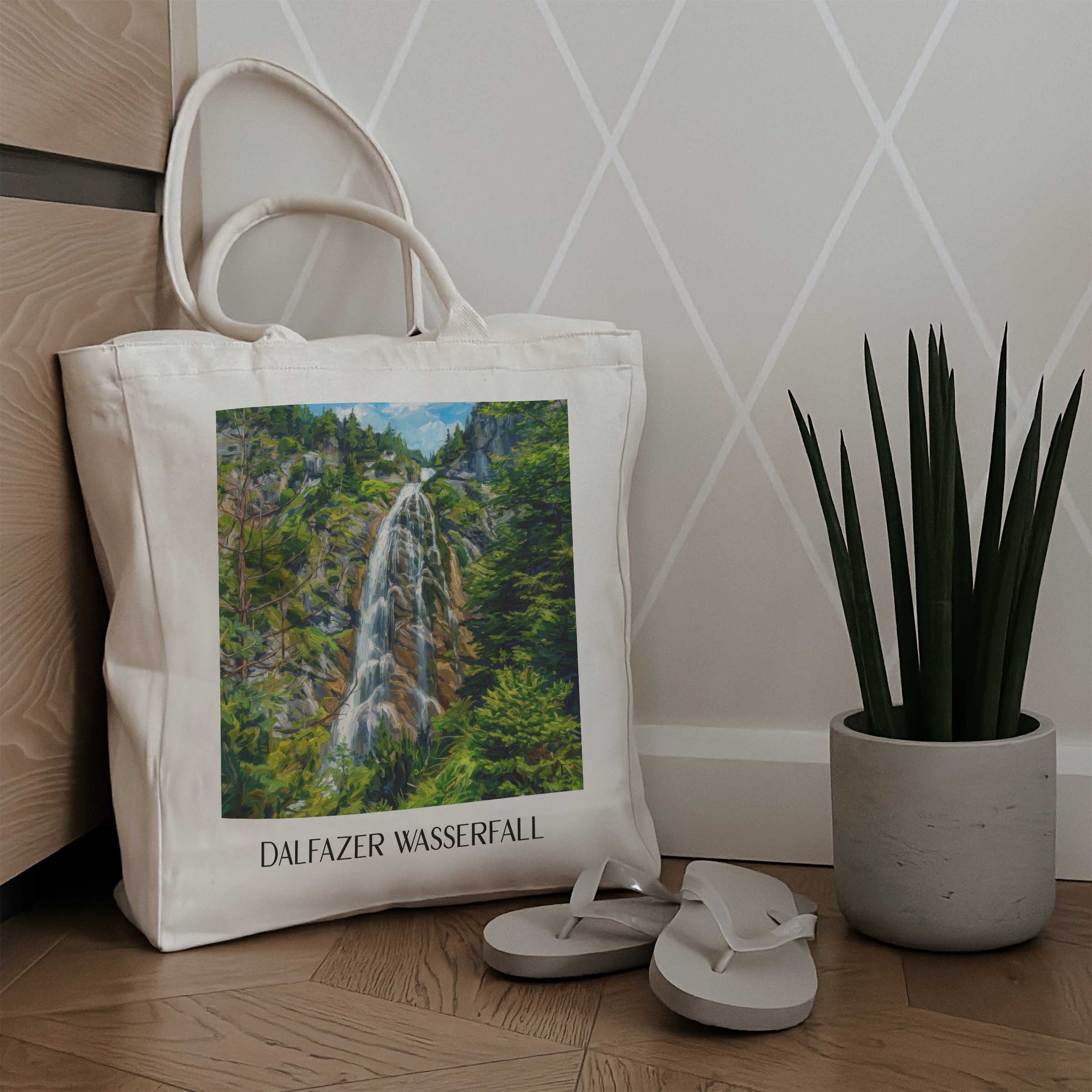 dalfazer-wasserfall-tirol-österreich-einkaufstasche-oil-painting-oelgemaelde