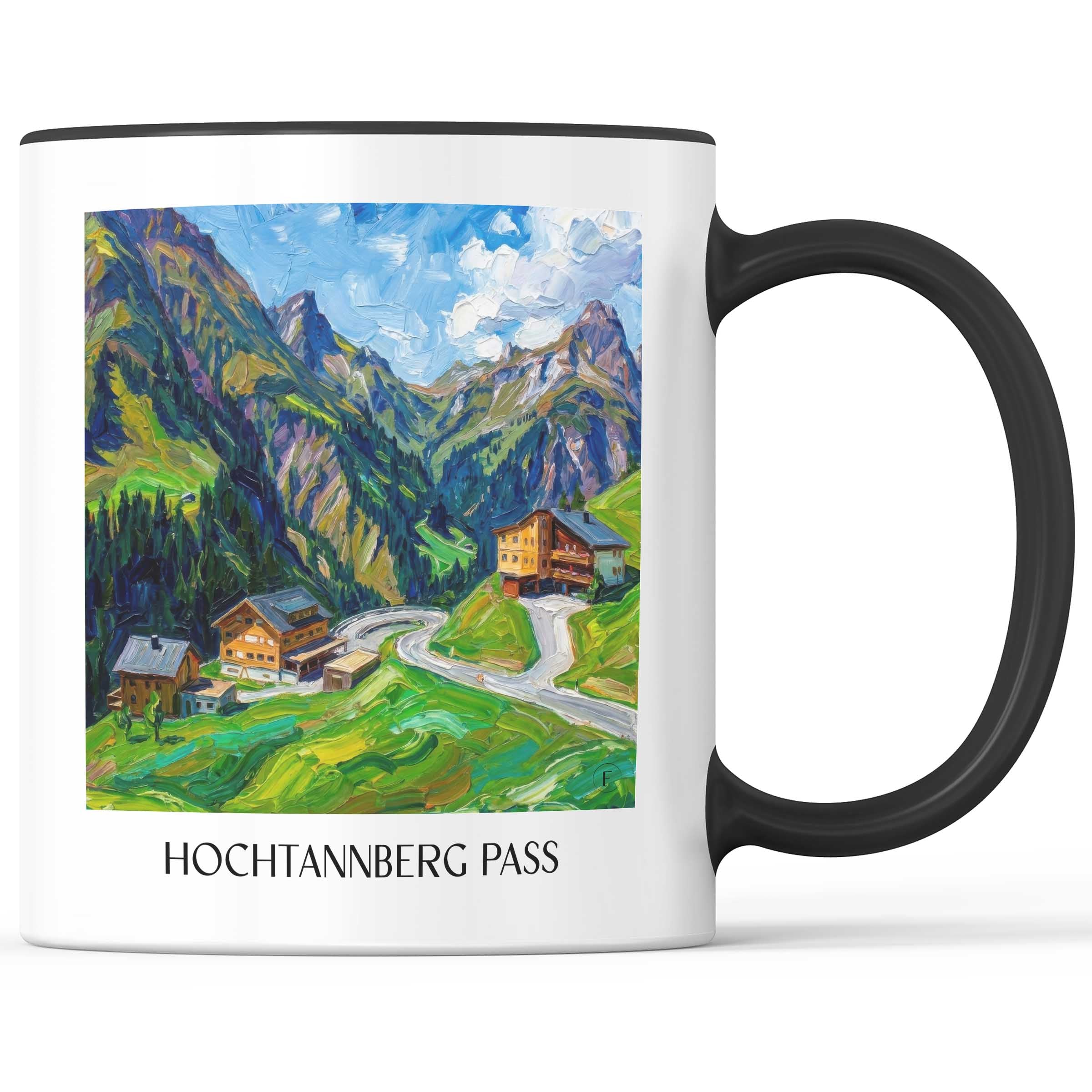 Hochtannbergpass Kaffeebecher - Vorarlberg - Österreich Becher - Kaffeetasse im Ölgemälde Stil