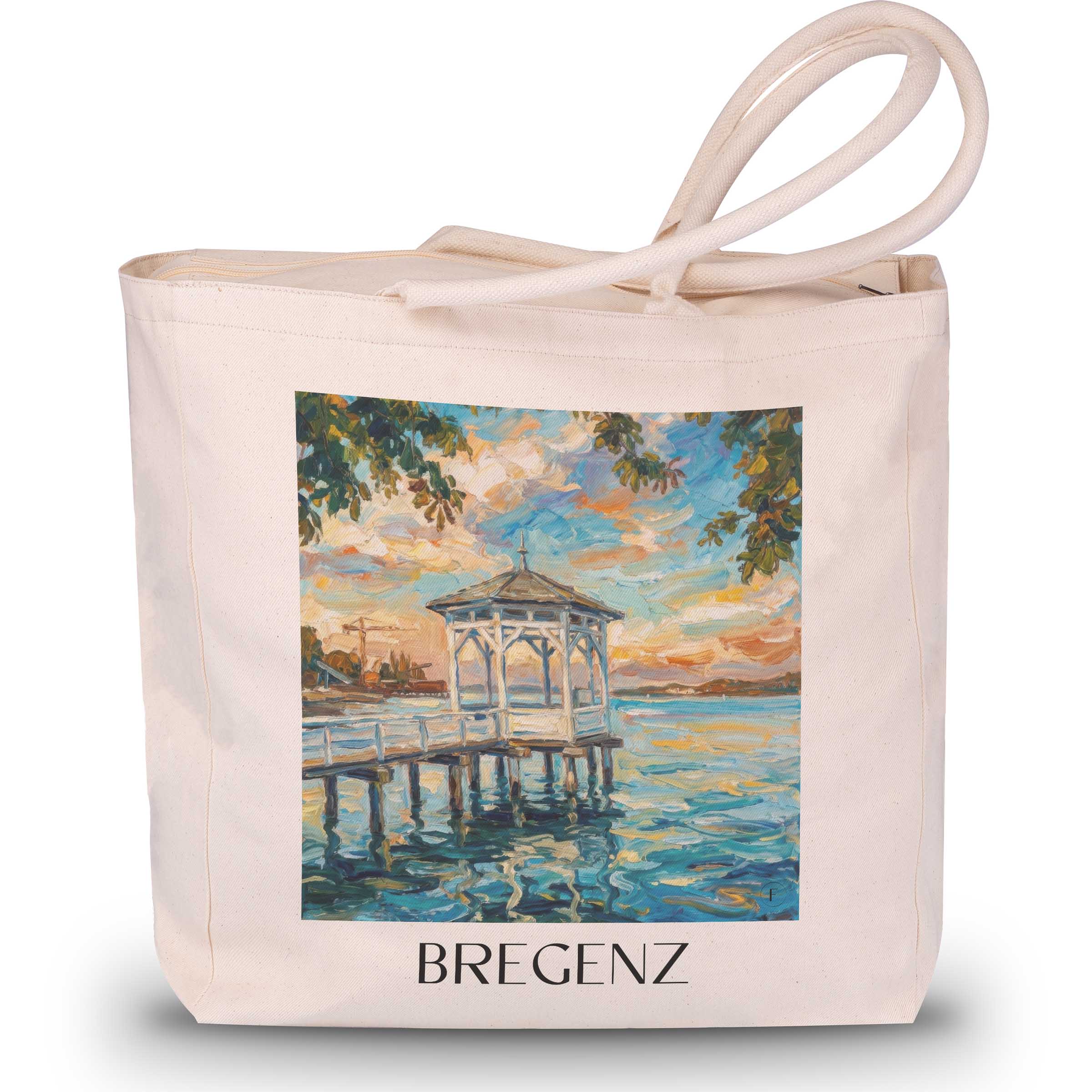 Bregenz Shopping Tasche - Vorarlberg - Österreich Tote Bag - Einkaufstasche im Ölgemälde Stil
