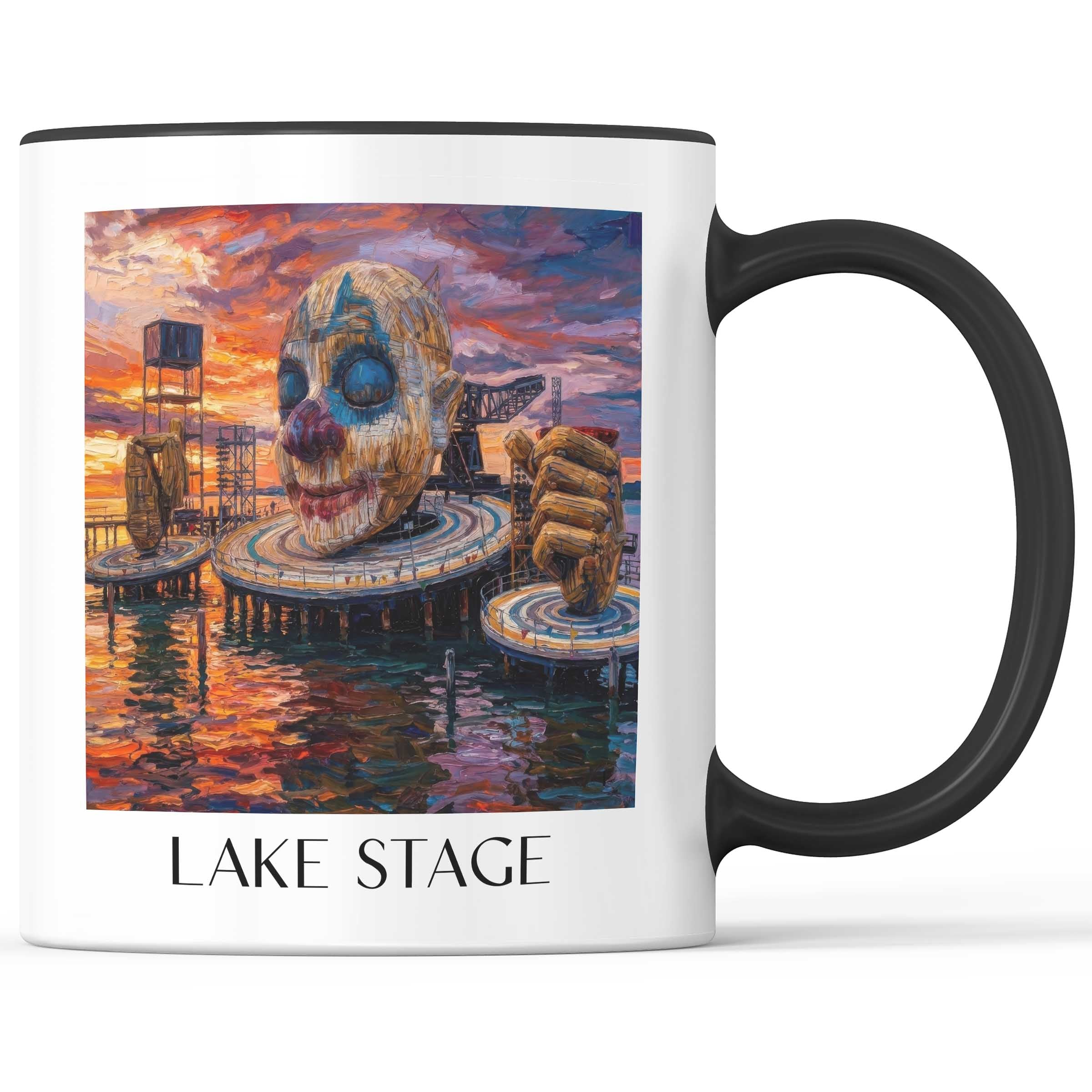 Seebühne Kaffeebecher - Bregenz - Österreich Becher - Kaffeetasse im Ölgemälde Stil