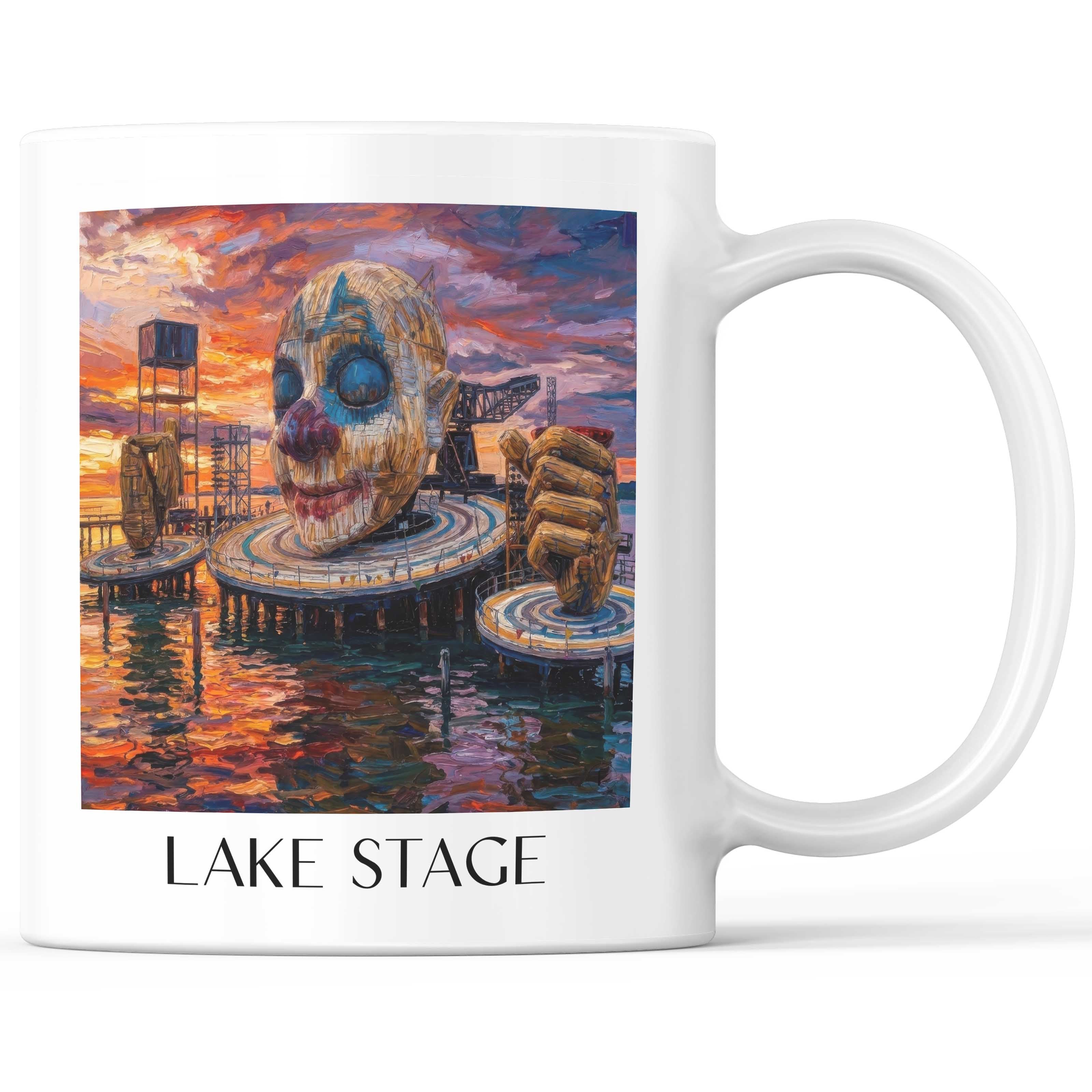 Seebühne Kaffeebecher - Bregenz - Österreich Becher - Kaffeetasse im Ölgemälde Stil