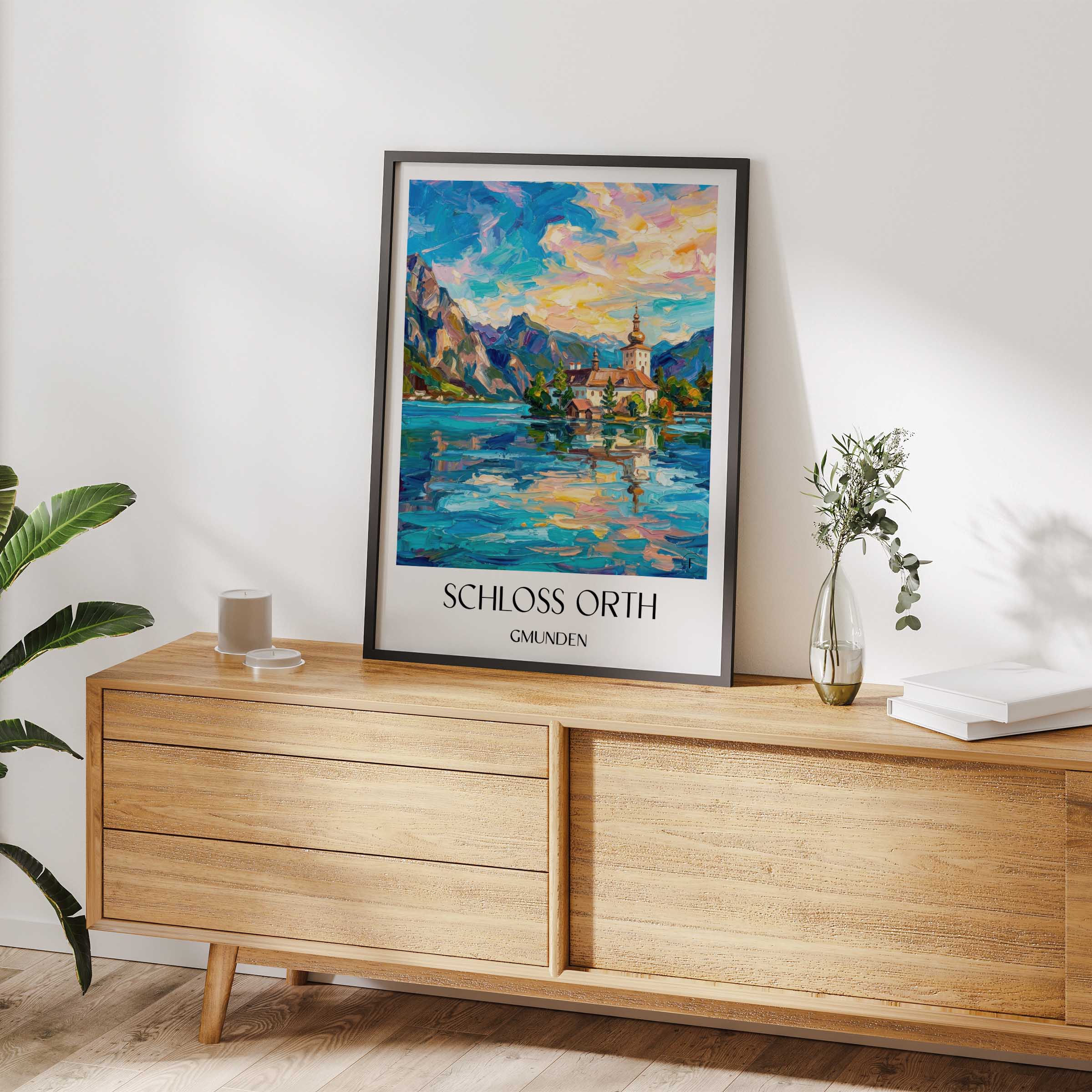 schloss-orth-gmunden-österreich-poster-oil-painting-oelgemaelde