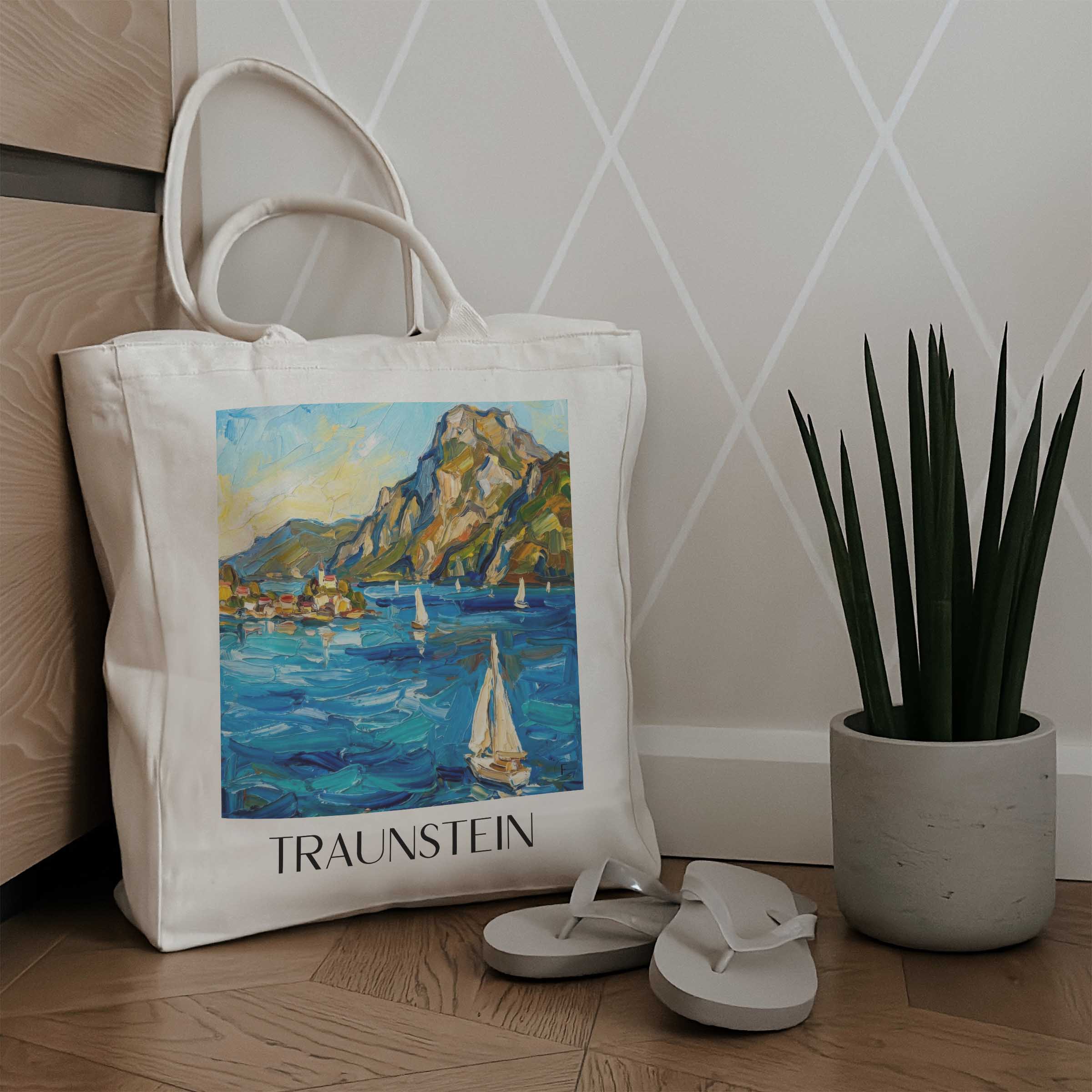 traunstein-gmunden-österreich-einkaufstasche-oil-painting-oelgemaelde