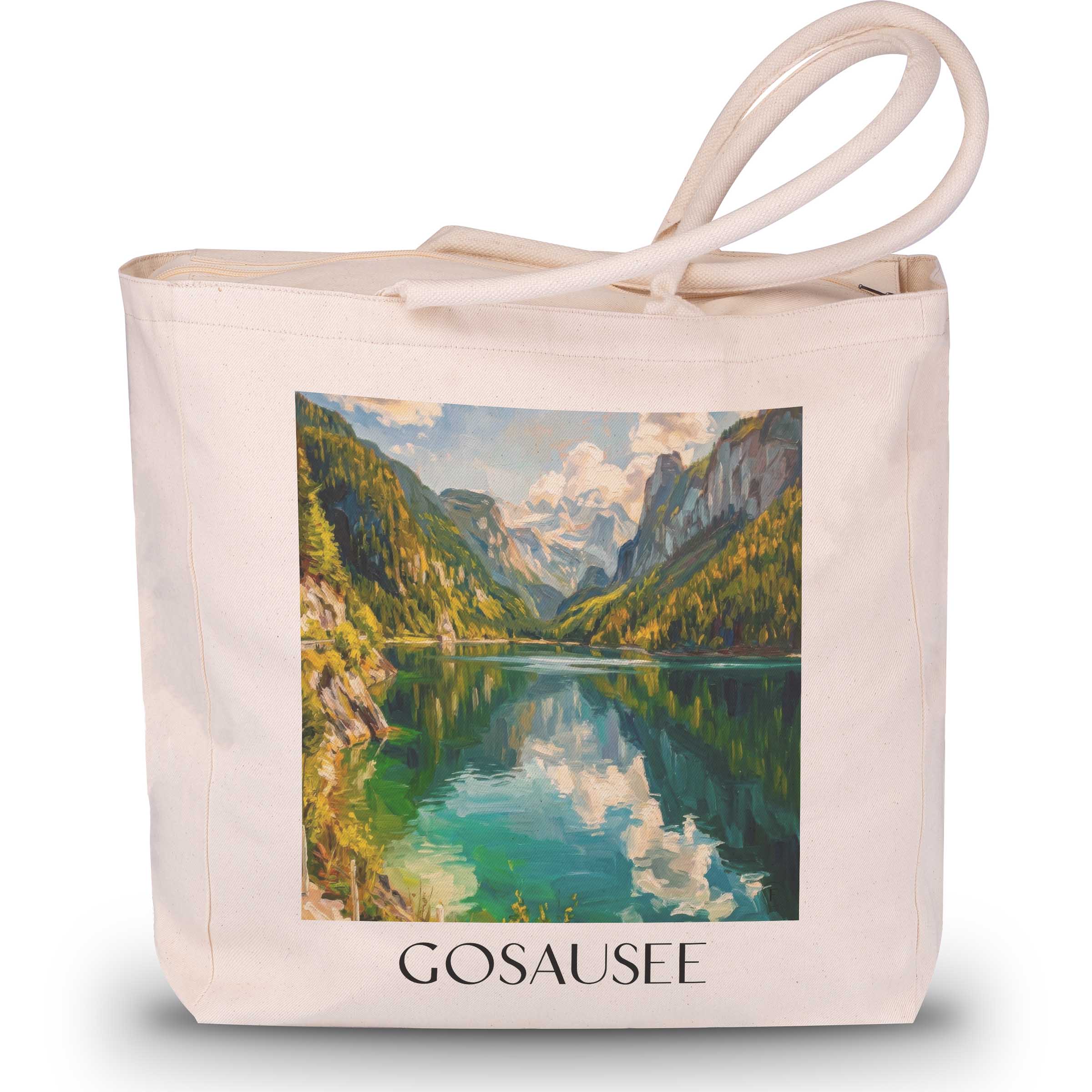 gosausee-österreich-österreich-einkaufstasche-oil-painting-oelgemaelde
