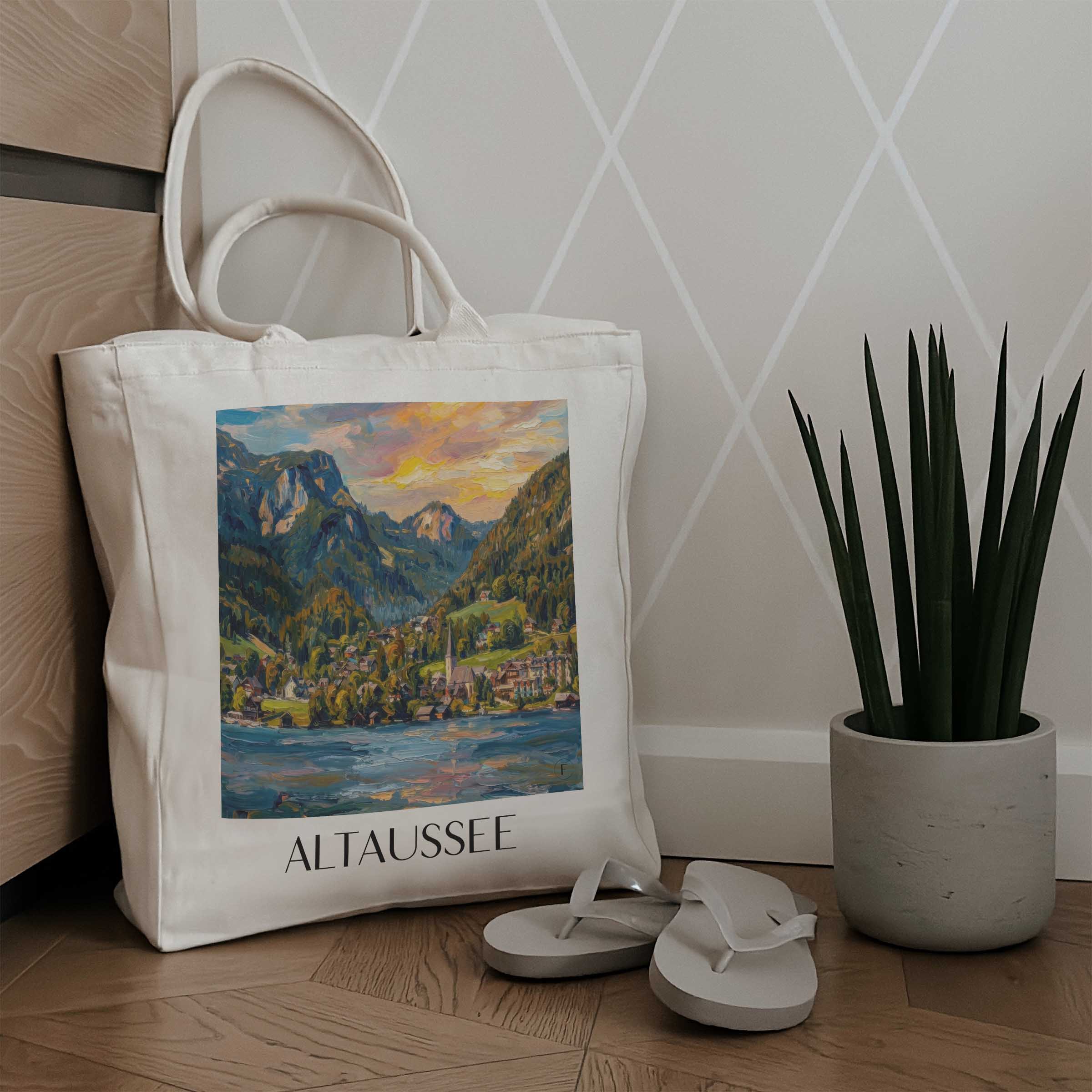 altaussee-österreich-österreich-einkaufstasche-oil-painting-oelgemaelde