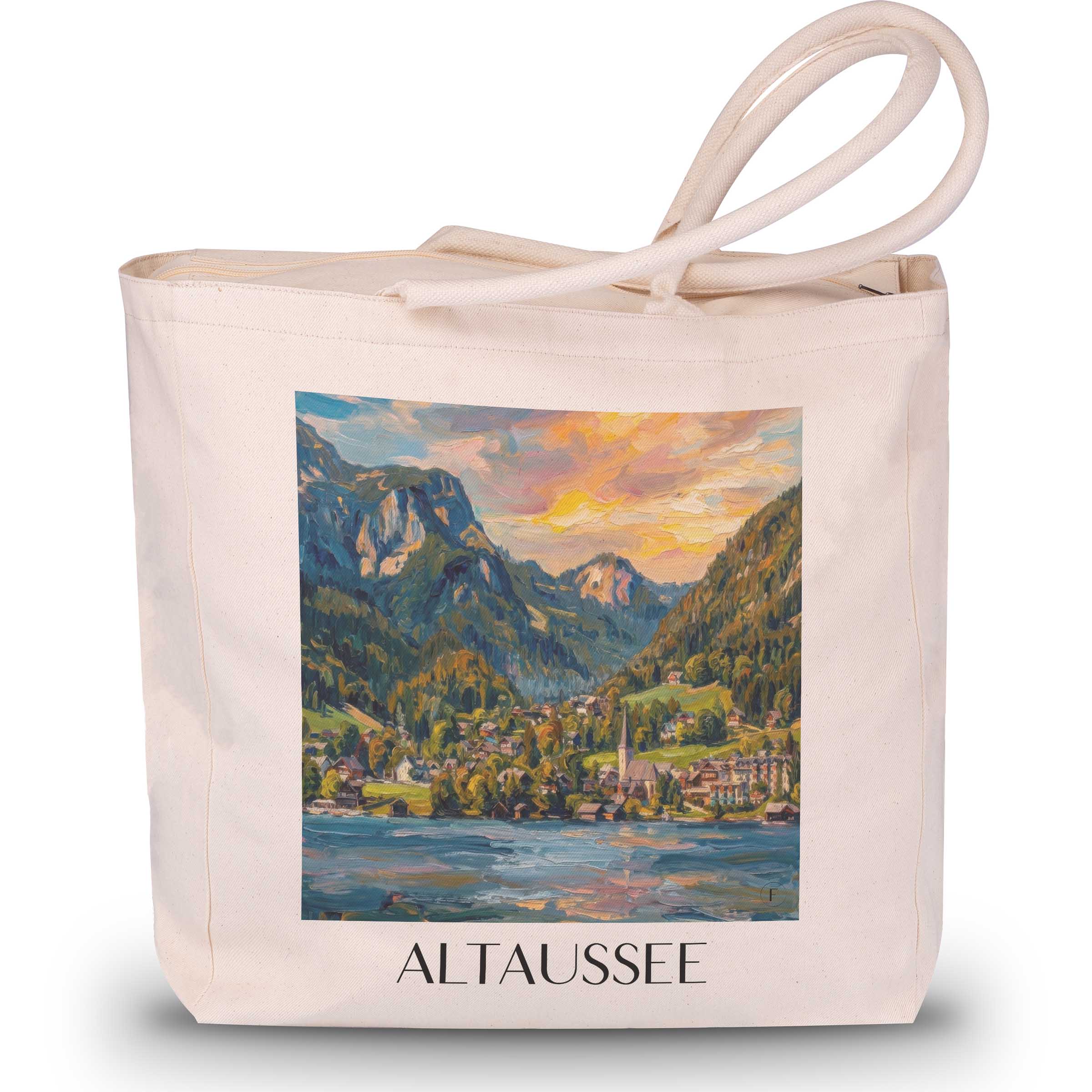 Altaussee Shopping Tasche - Österreich - Österreich Tote Bag - Einkaufstasche im Ölgemälde Stil