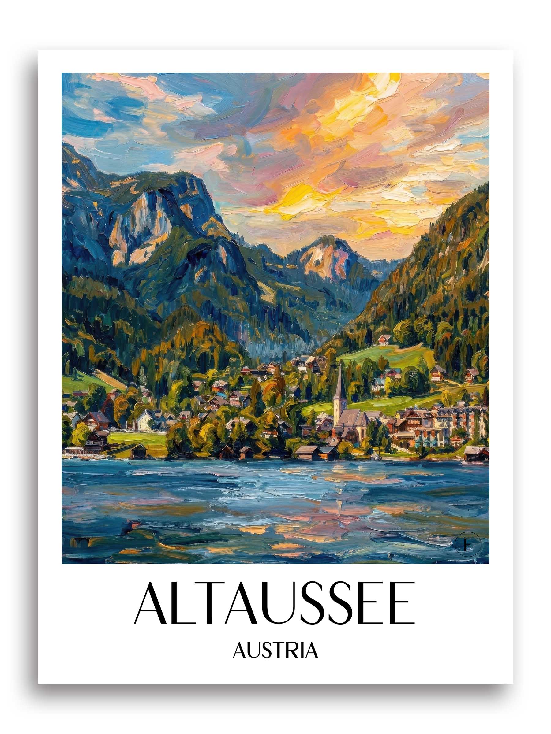 Altaussee Poster - Österreich - Österreich Kunstdruck - Ölgemälde von A4 bis A1