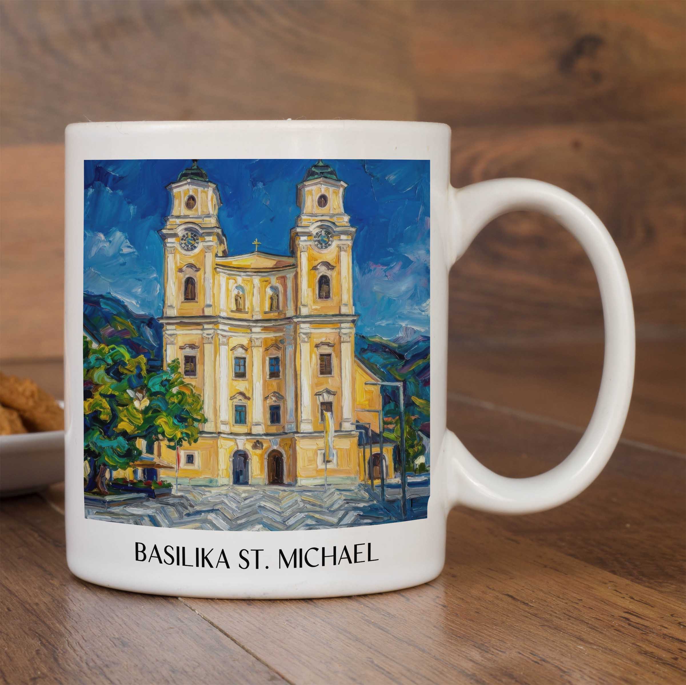 basilika-st.-michael-mondsee-österreich-kaffeebecher-oil-painting-oelgemaelde