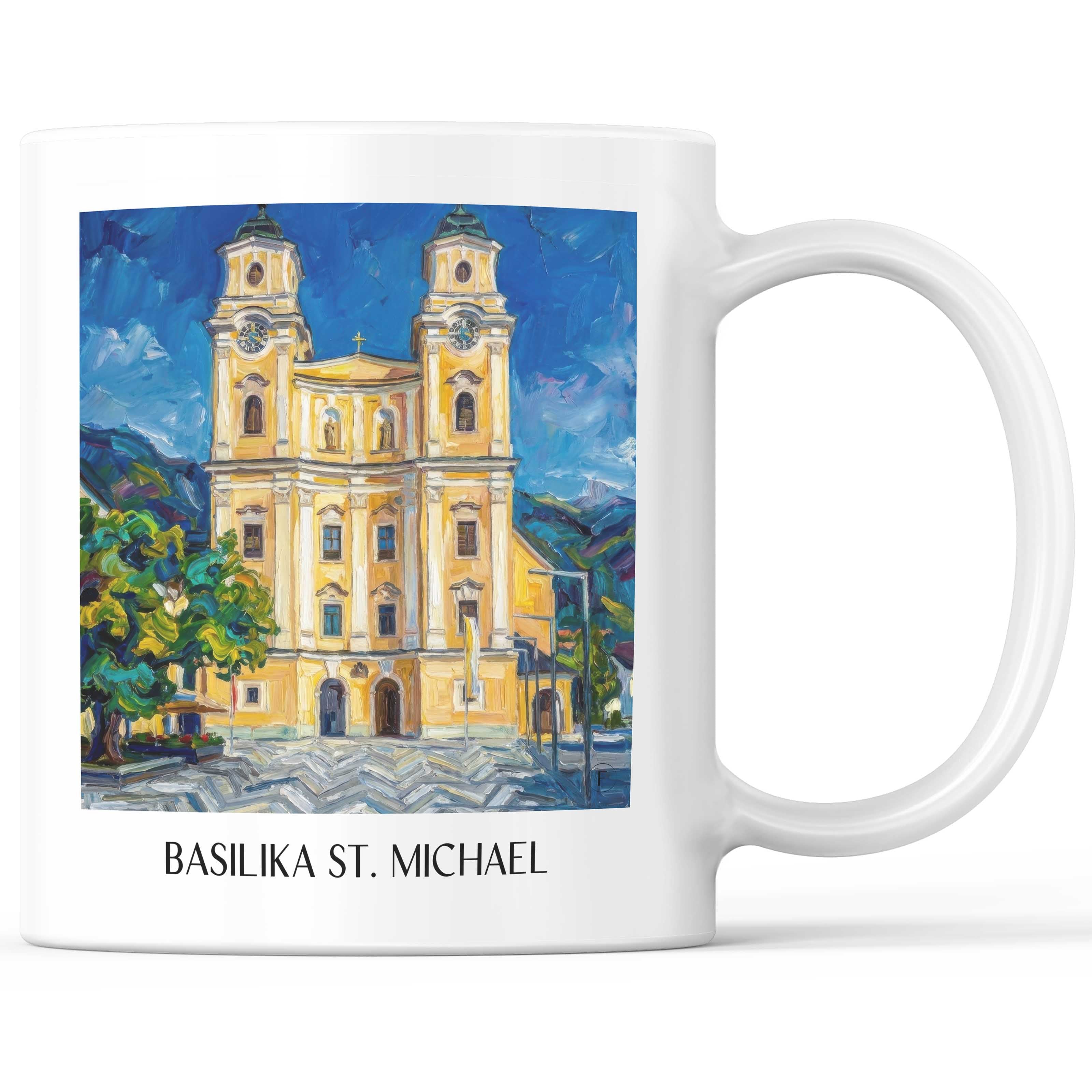 basilika-st.-michael-mondsee-österreich-kaffeebecher-oil-painting-oelgemaelde