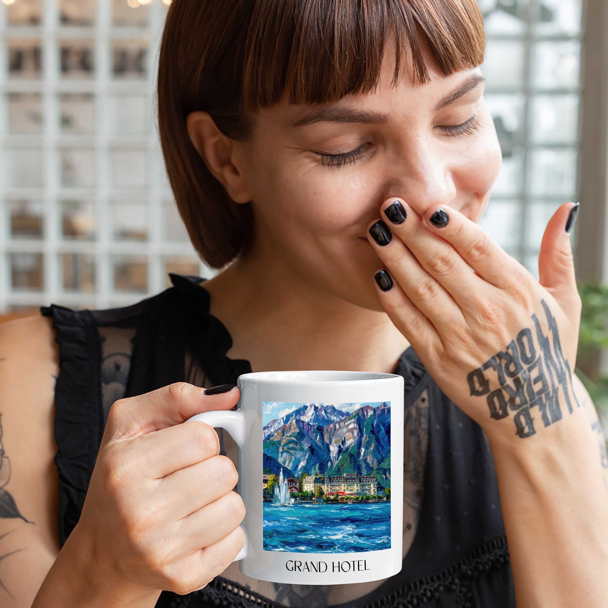 grand-hotel-zell-am-see-österreich-kaffeebecher-oil-painting-oelgemaelde