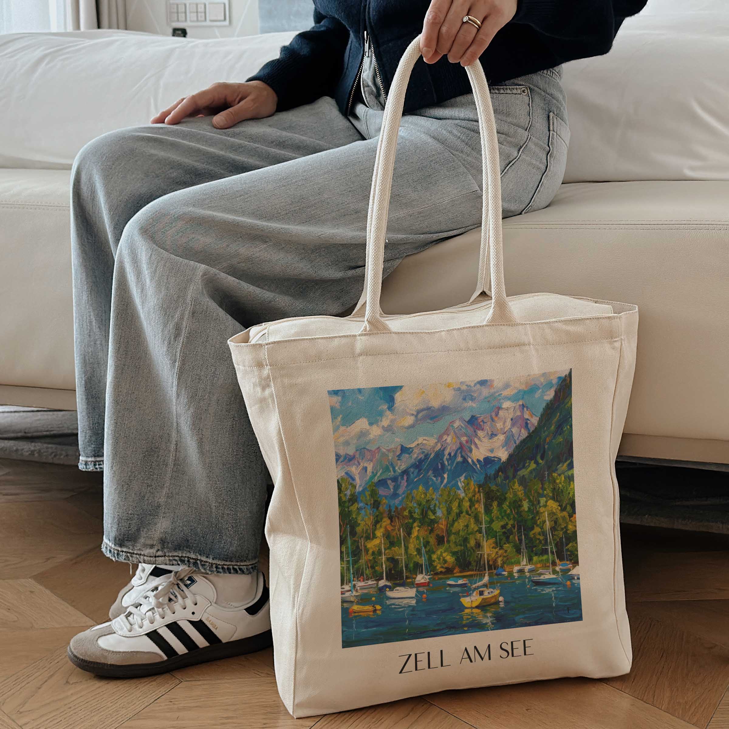zell-am-see-österreich-österreich-einkaufstasche-oil-painting-oelgemaelde