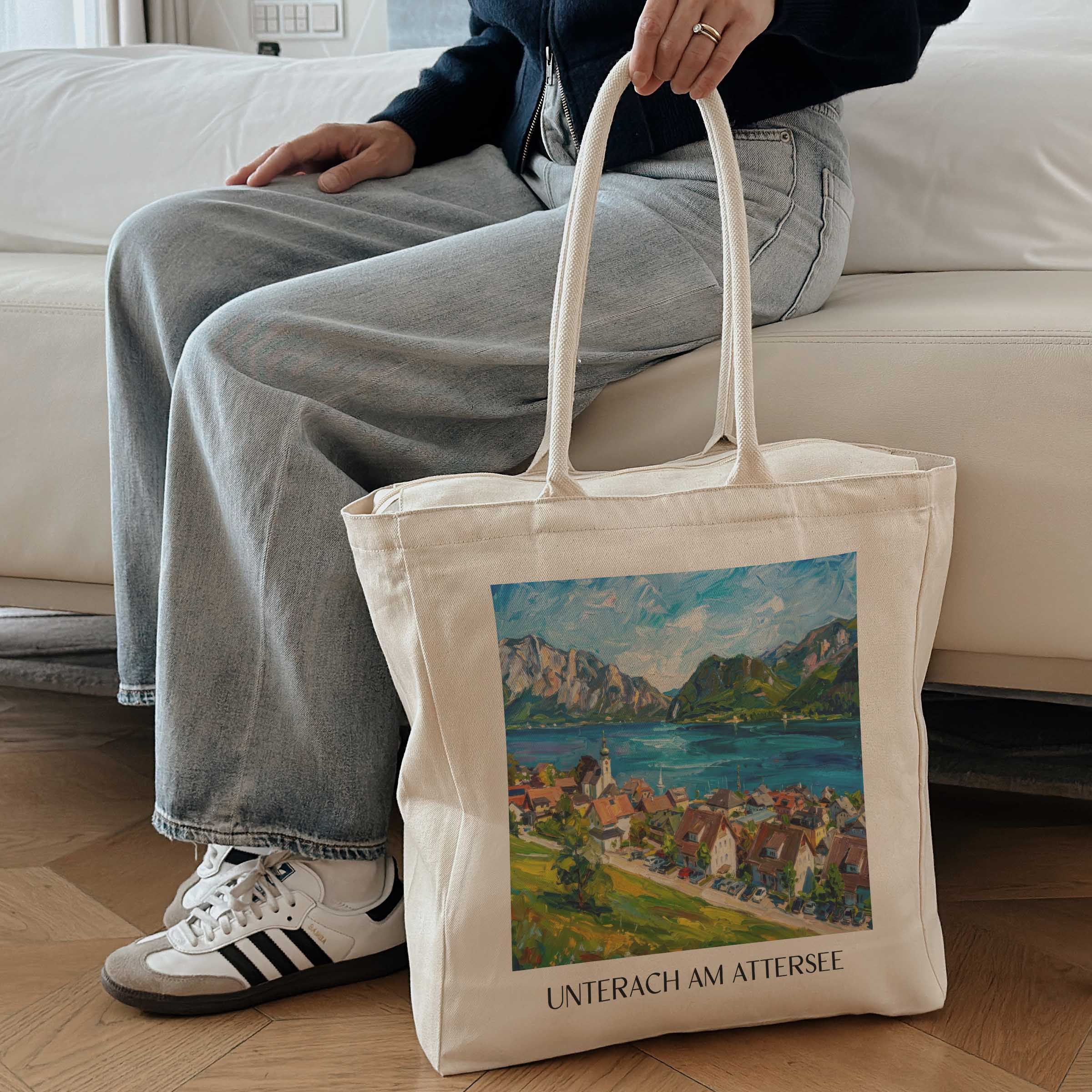unterach-am-attersee-österreich-österreich-einkaufstasche-oil-painting-oelgemaelde