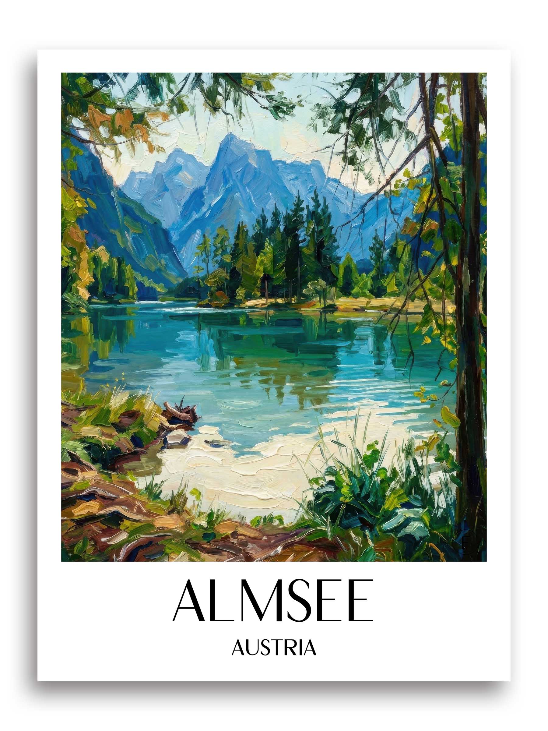 Almsee Poster - Österreich - Österreich Kunstdruck - Ölgemälde von A4 bis A1