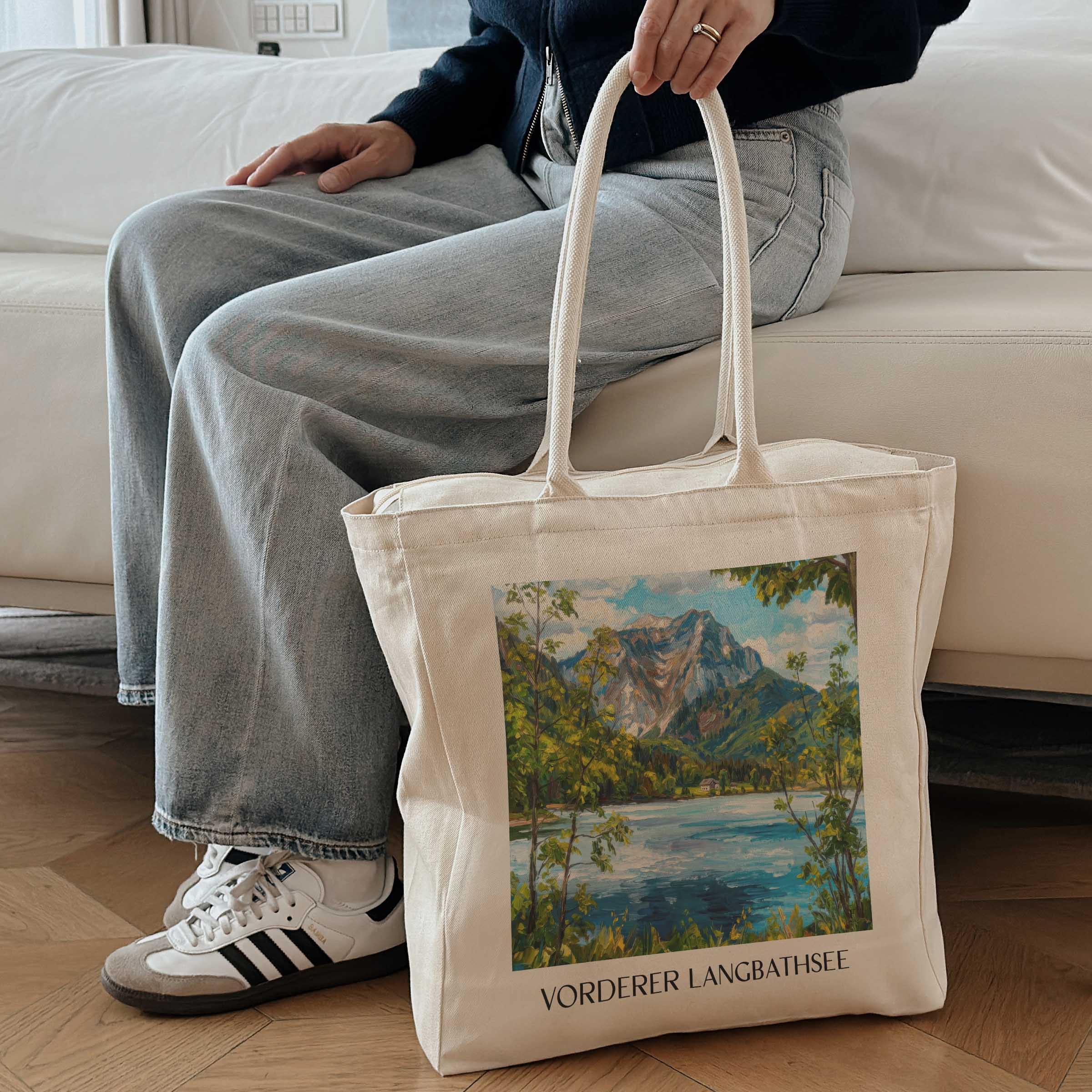 vorderer-langbathsee-österreich-österreich-einkaufstasche-oil-painting-oelgemaelde
