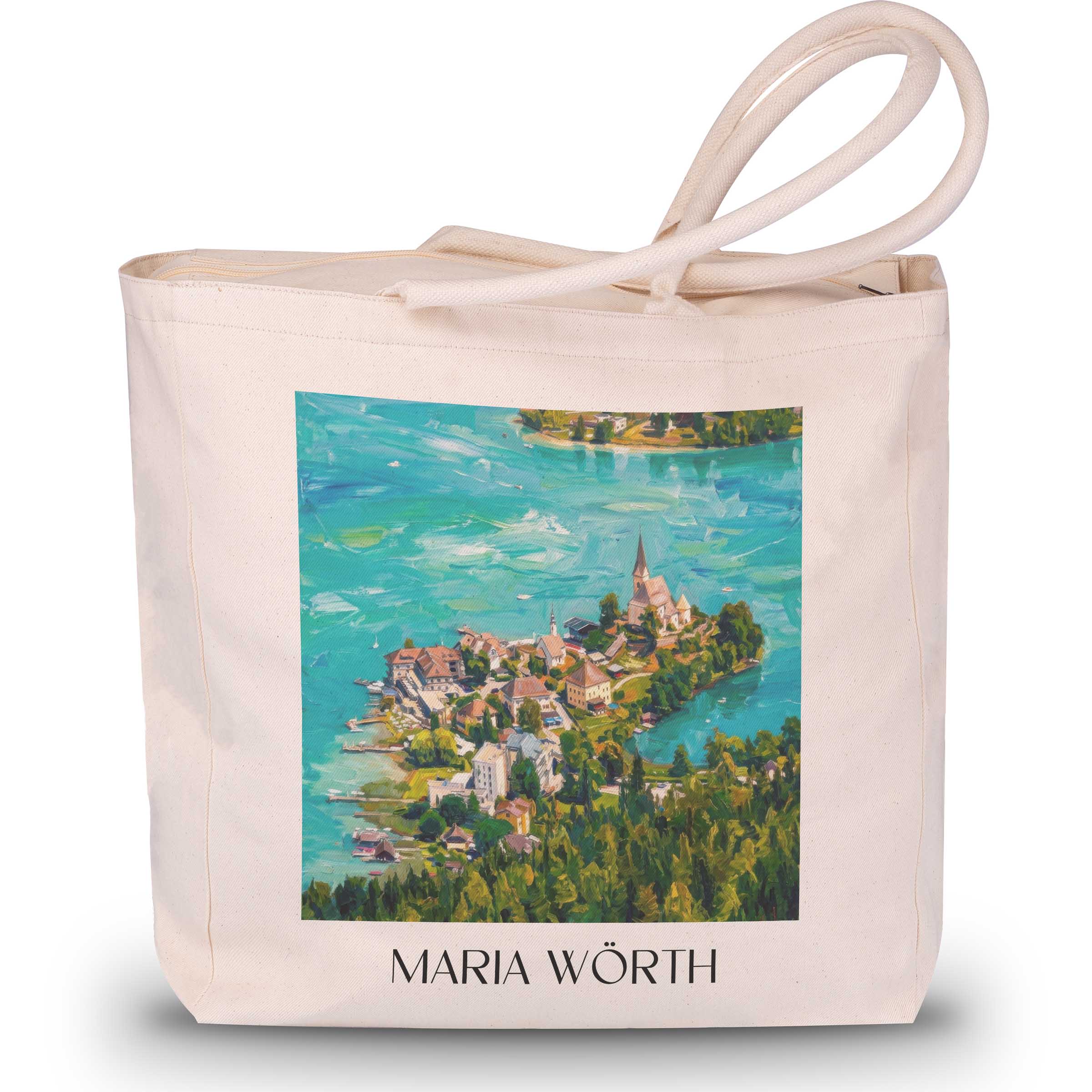maria-wörth--österreich-österreich-einkaufstasche-oil-painting-oelgemaelde